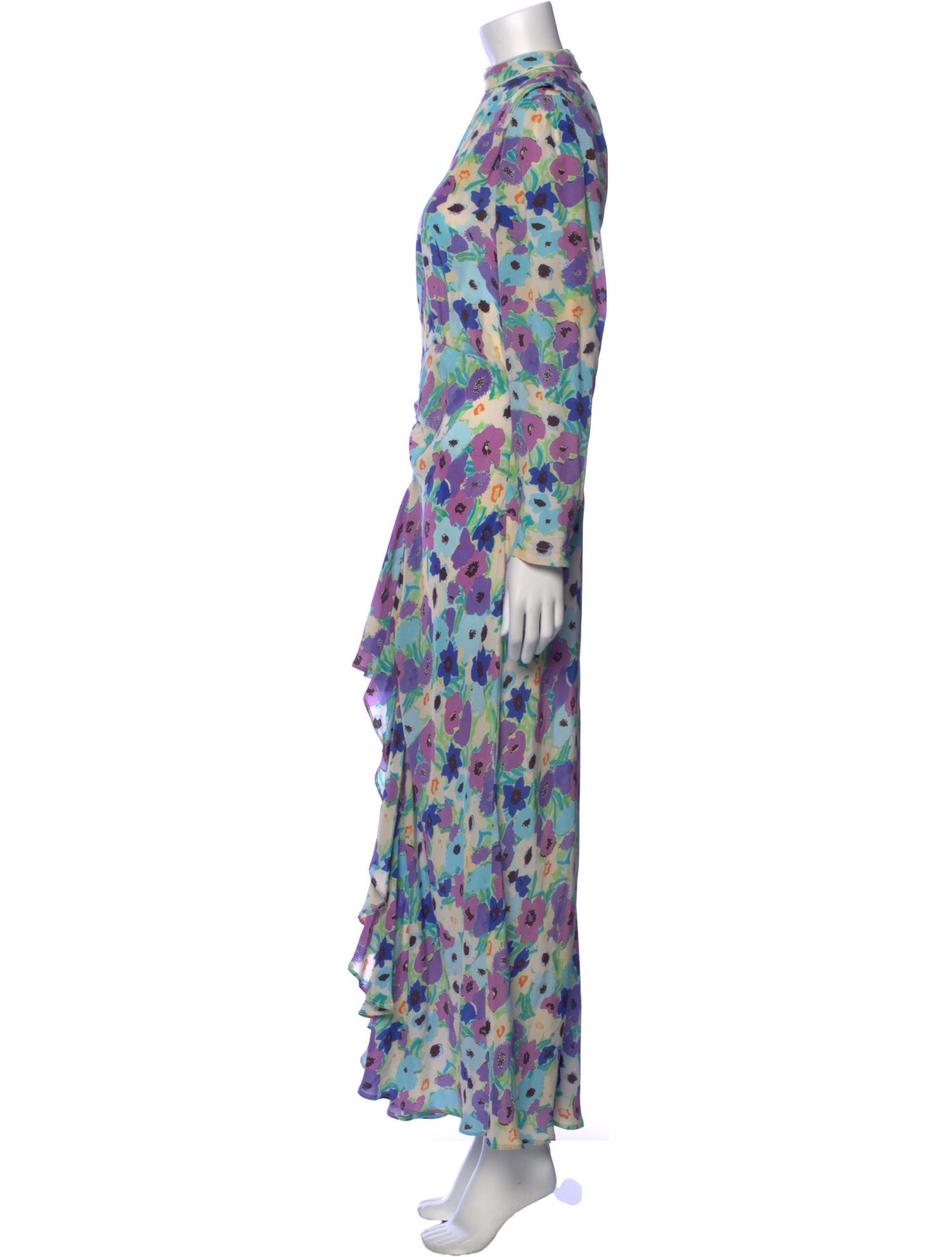 RIXO Silk Long Dress