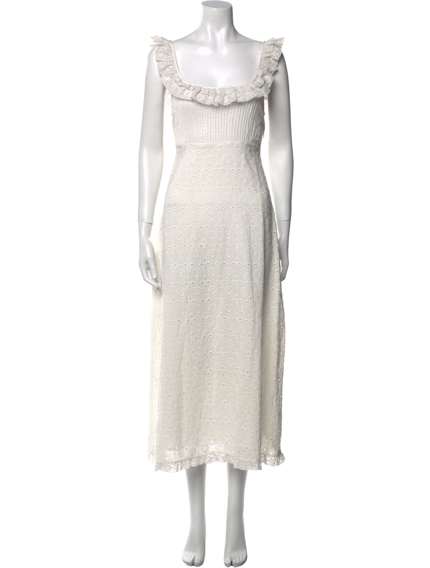 RIXO Square Neckline Midi Length Dress