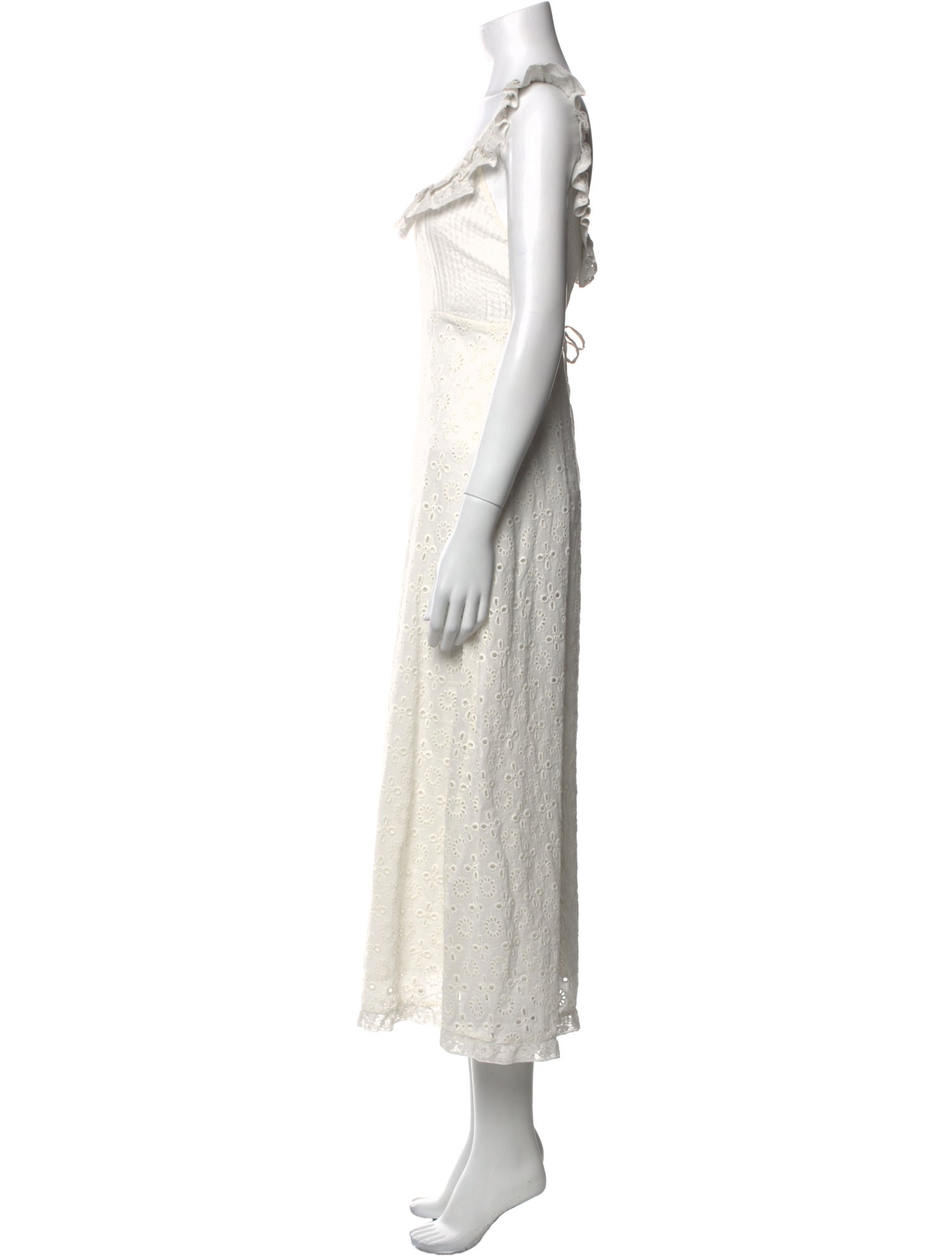 RIXO Square Neckline Midi Length Dress