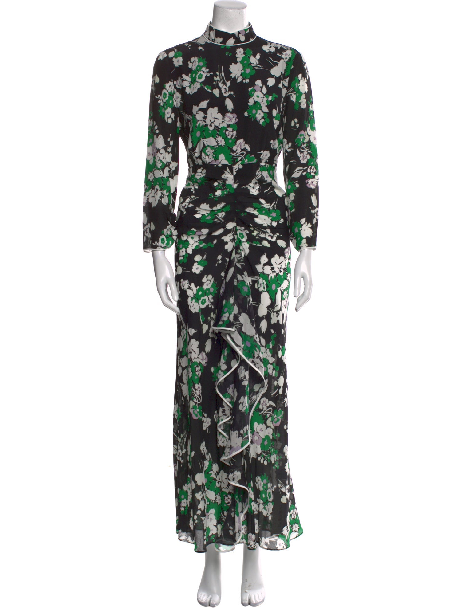 RIXO Silk Long Dress