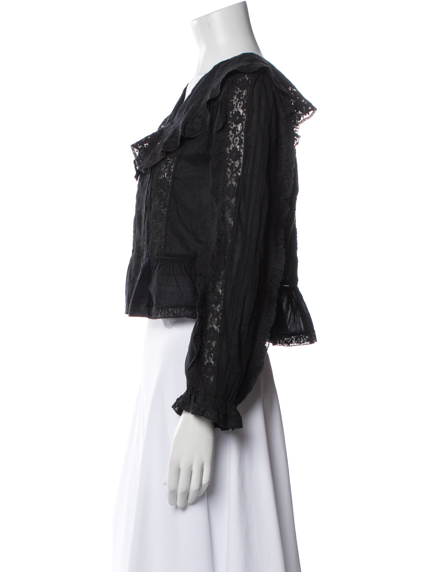 RIXO V-Neck Long Sleeve Crop Top