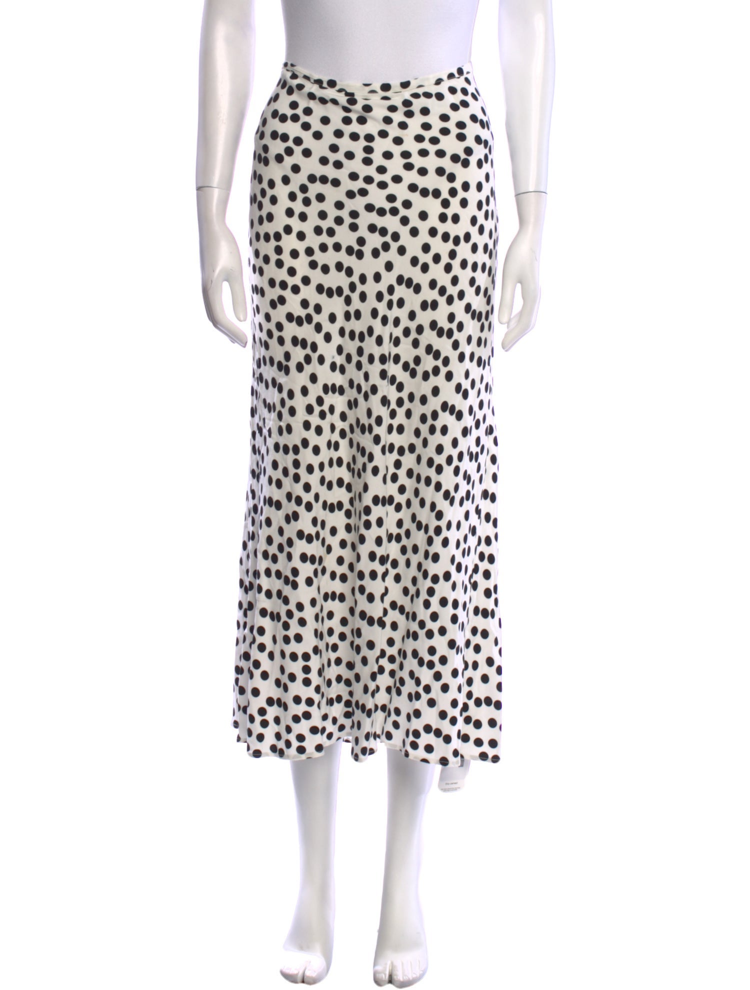 RIXO Polka Dot Print Midi Length Skirt