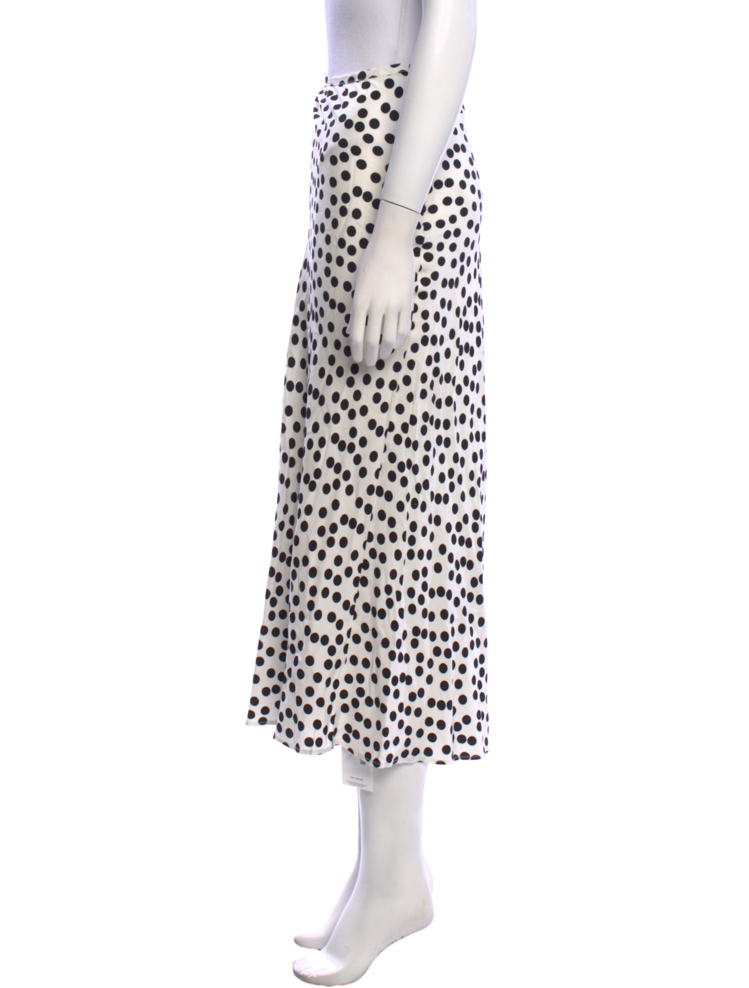 RIXO Polka Dot Print Midi Length Skirt