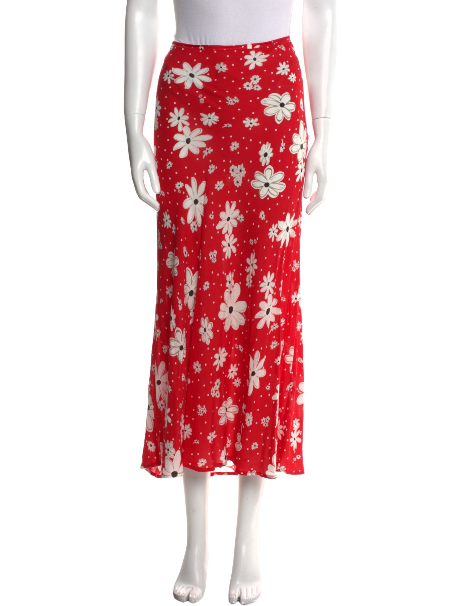 RIXO Floral Print Midi Length Skirt