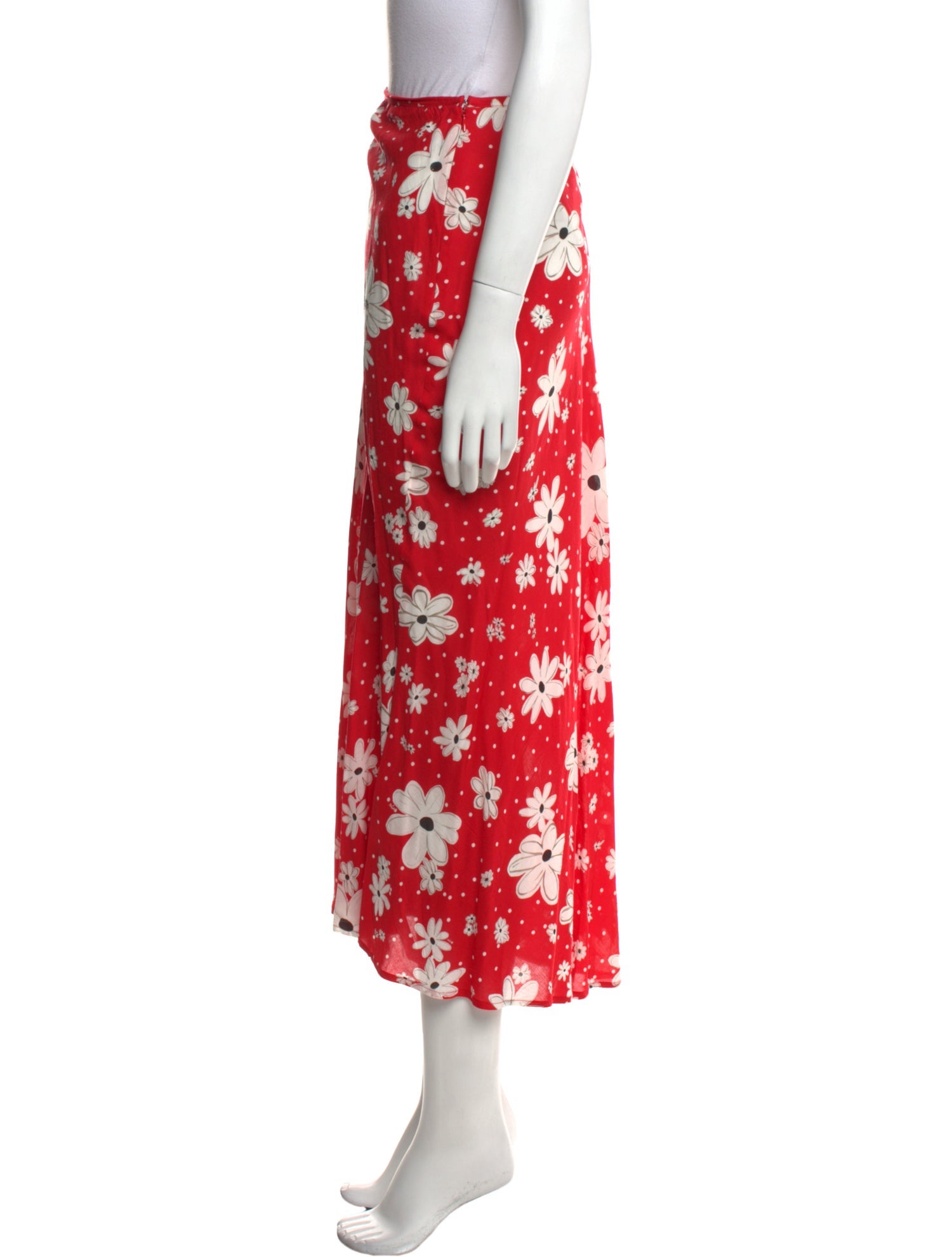 RIXO Floral Print Midi Length Skirt