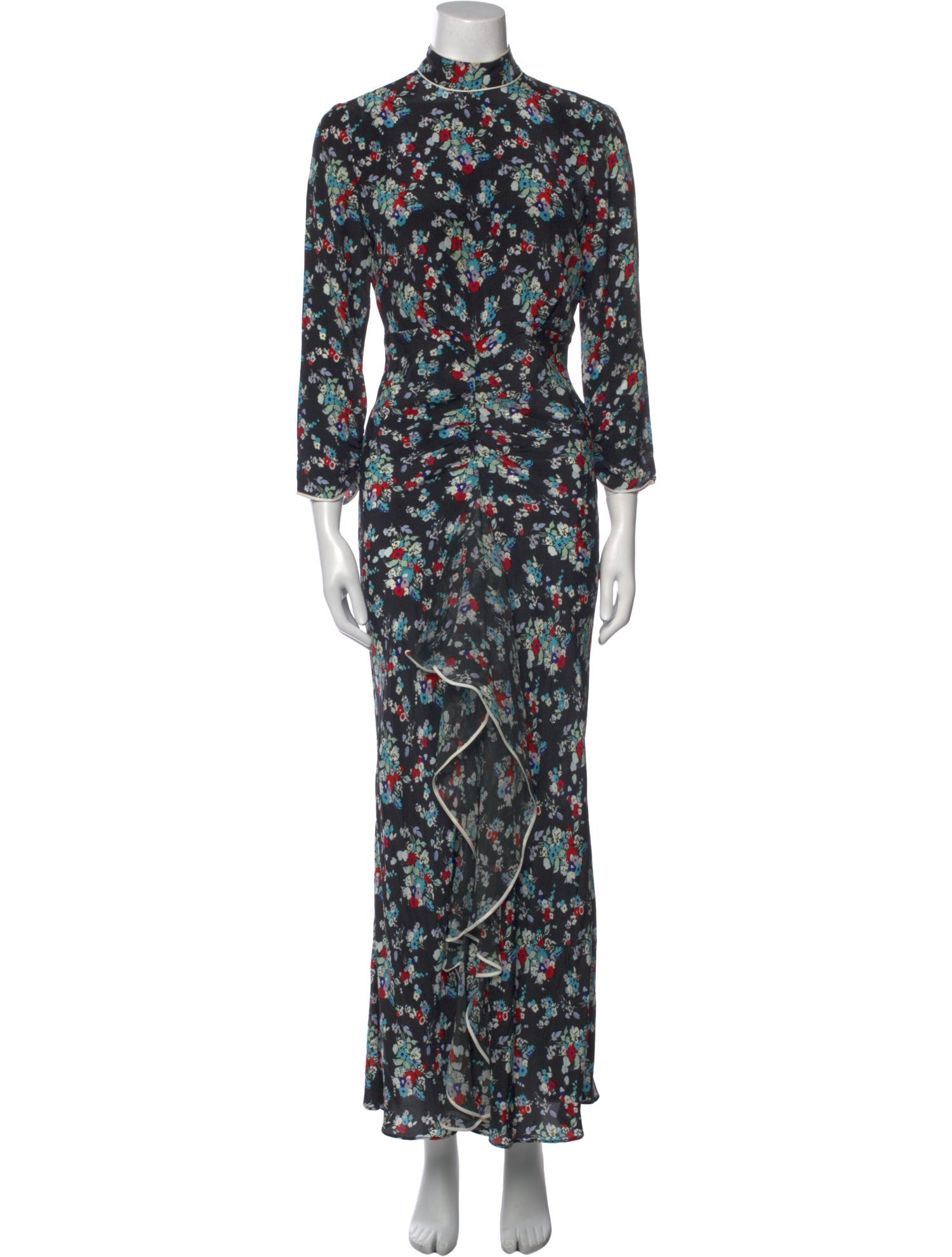 RIXO Floral Print Long Dress