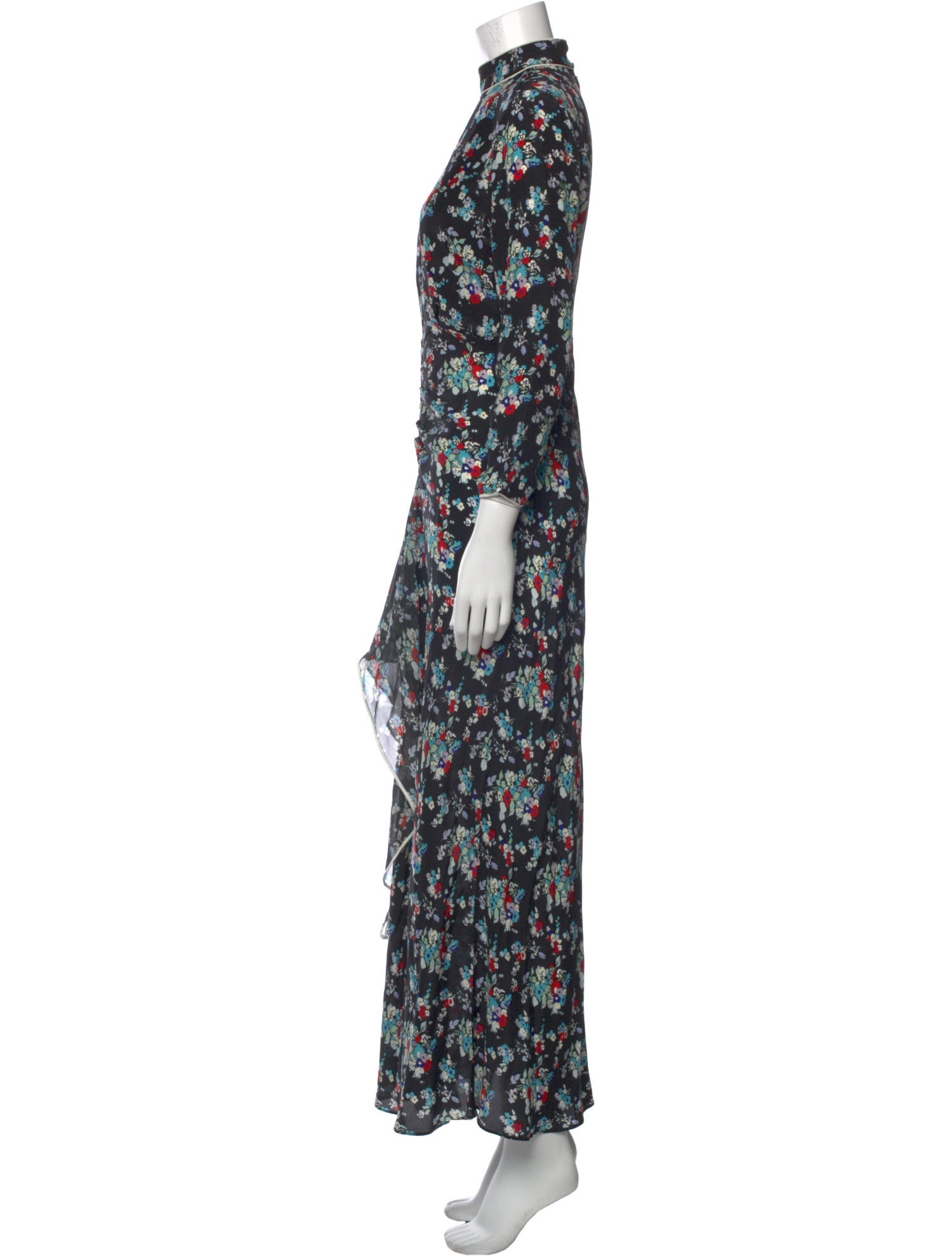 RIXO Floral Print Long Dress