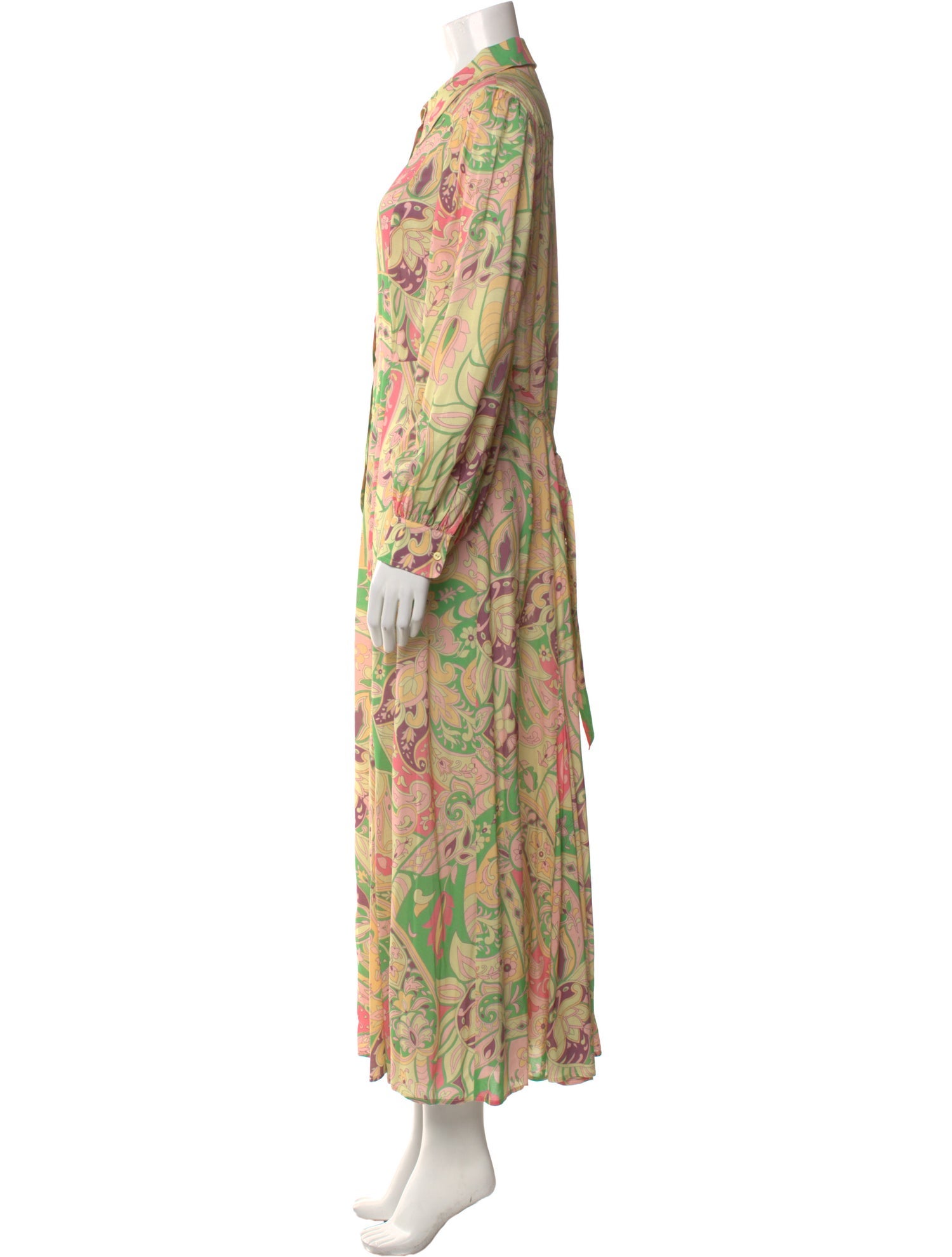 RIXO Printed Long Dress