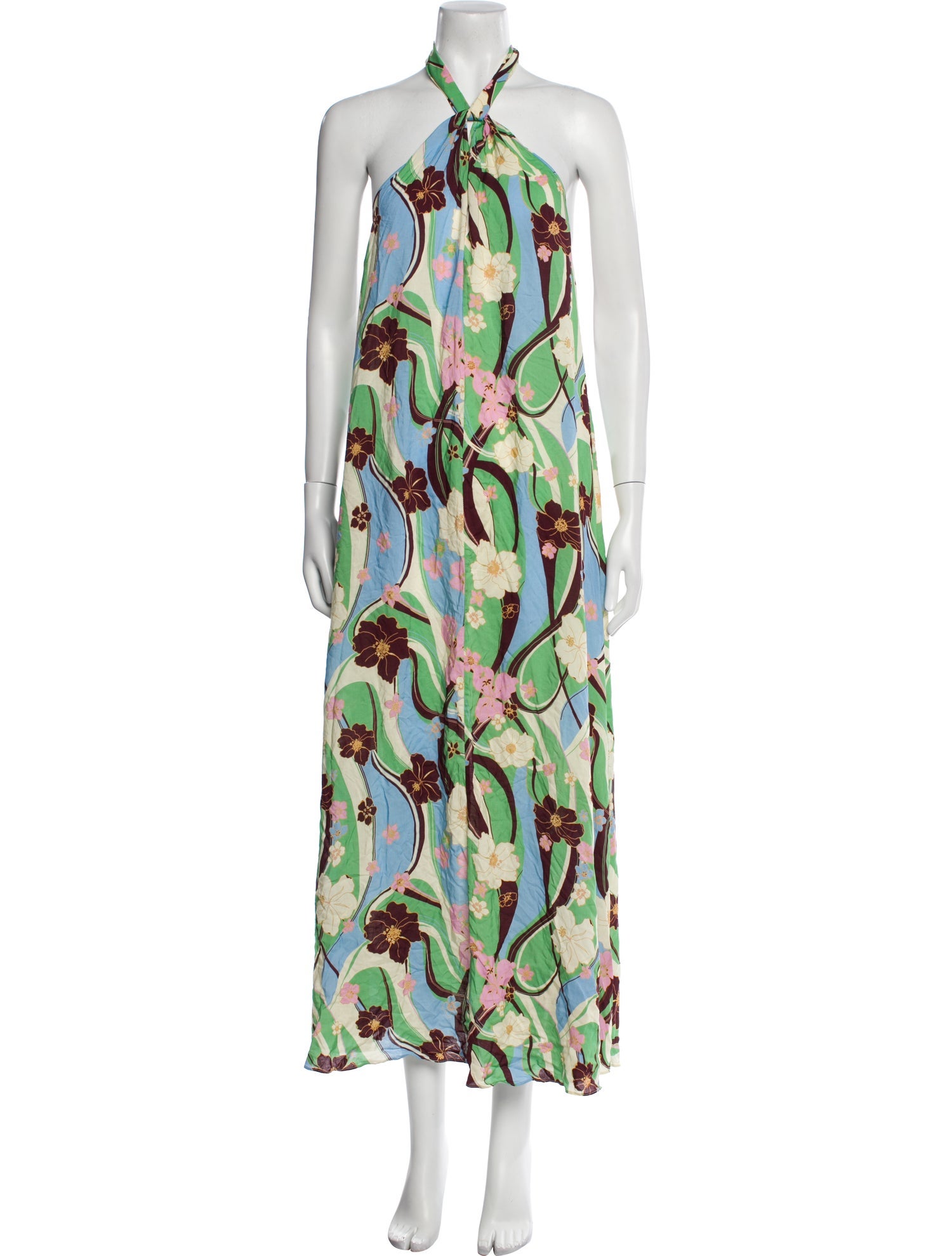 RIXO Floral Print Long Dress