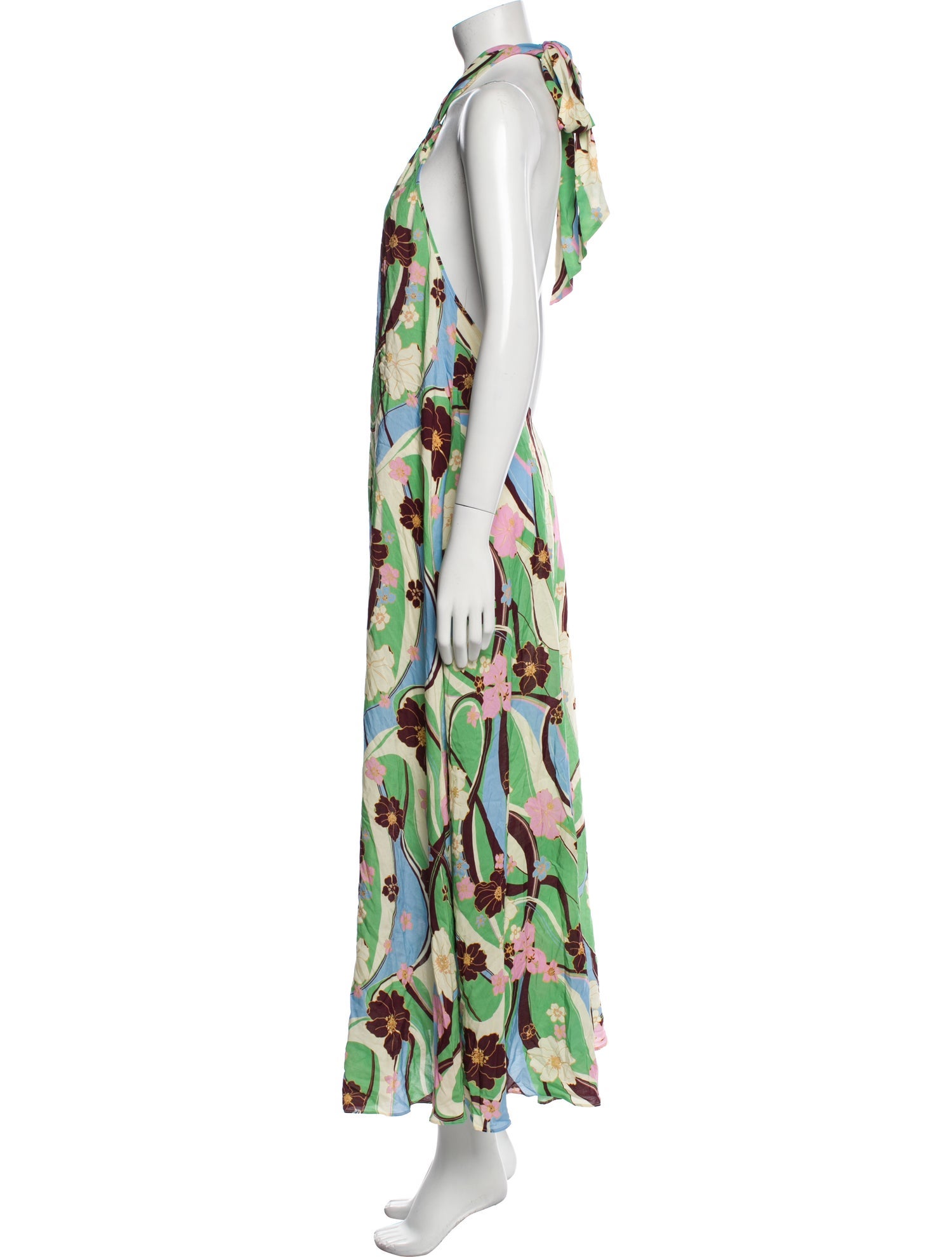 RIXO Floral Print Long Dress