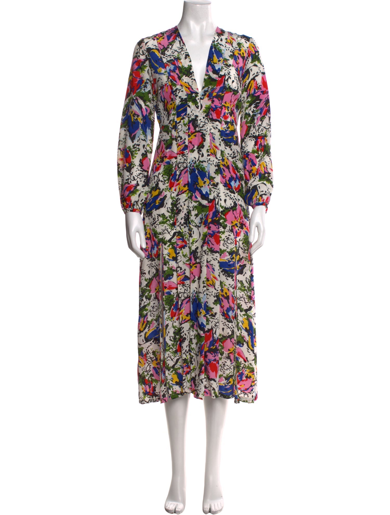 RIXO Floral Print Long Dress