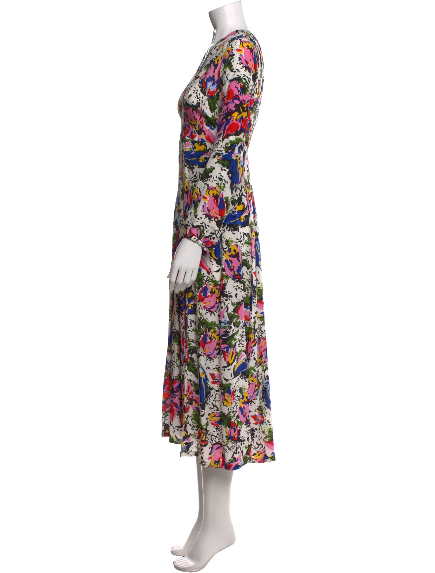 RIXO Floral Print Long Dress