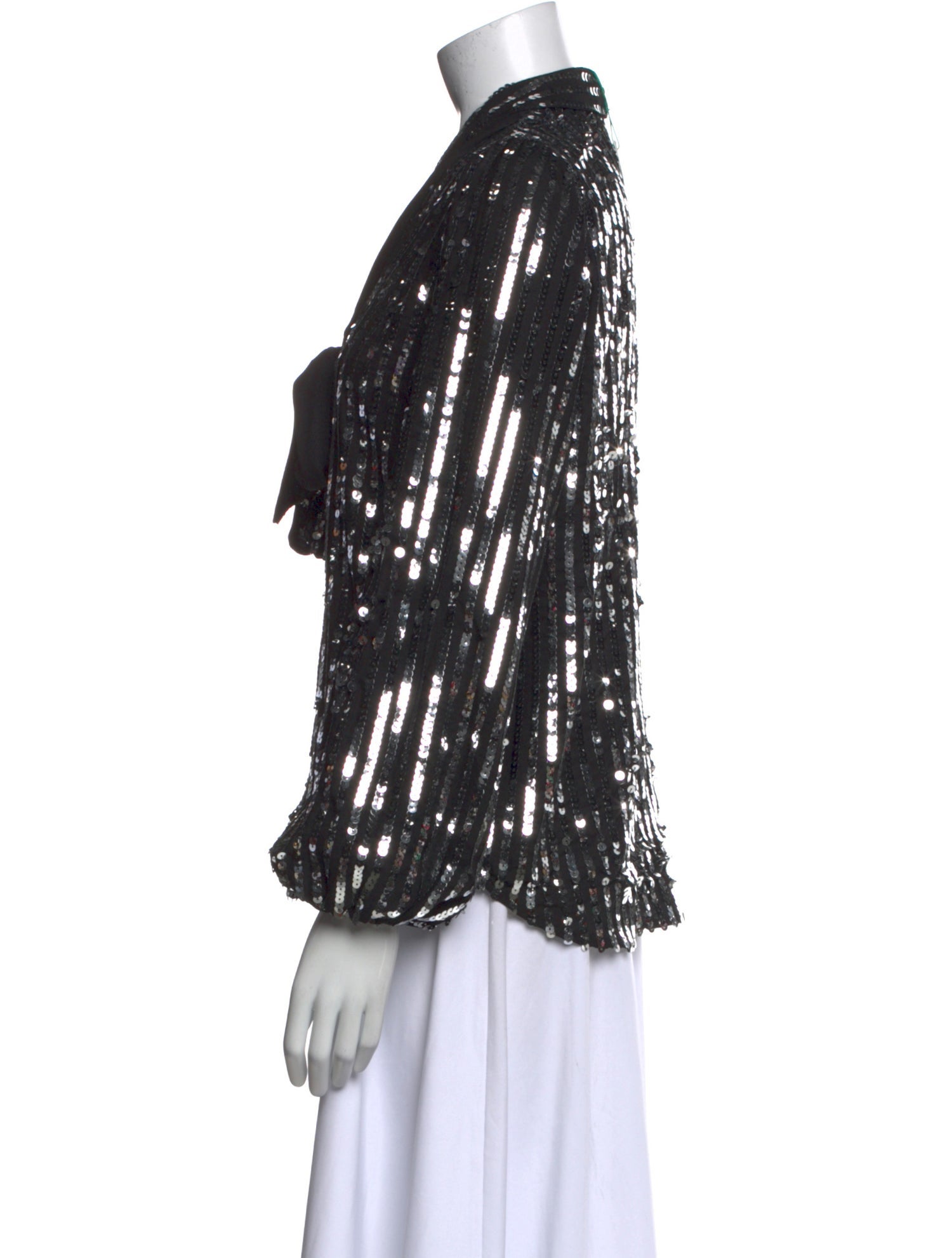 RIXO Printed V-Neck Blouse