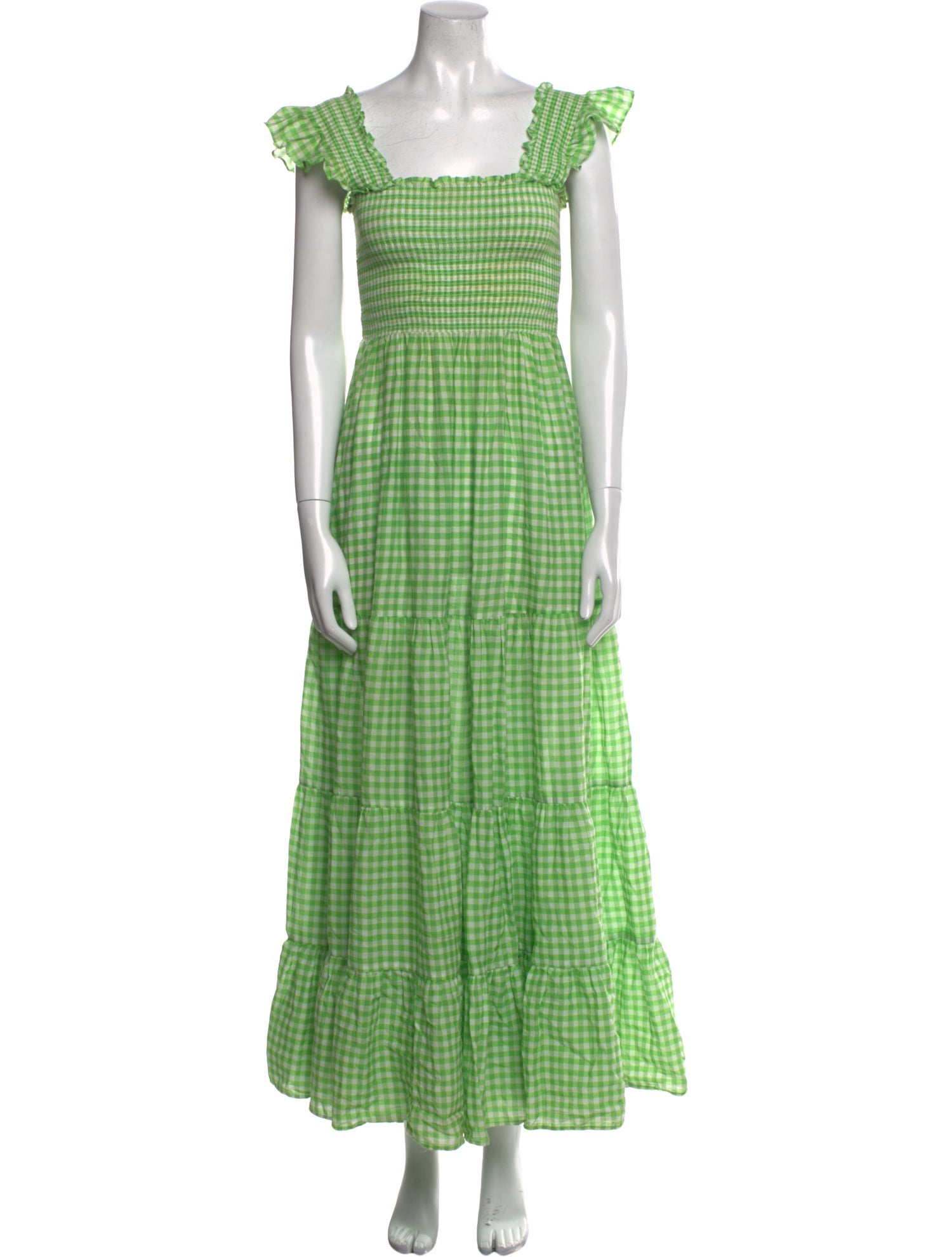 RIXO Plaid Print Long Dress