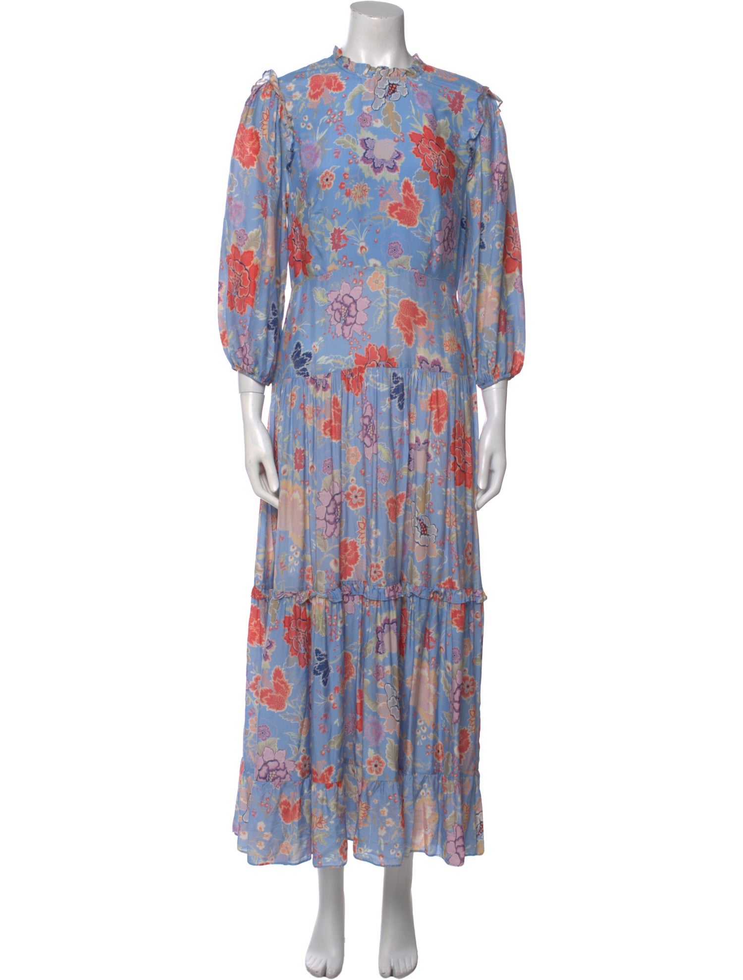 RIXO Floral Print Long Dress
