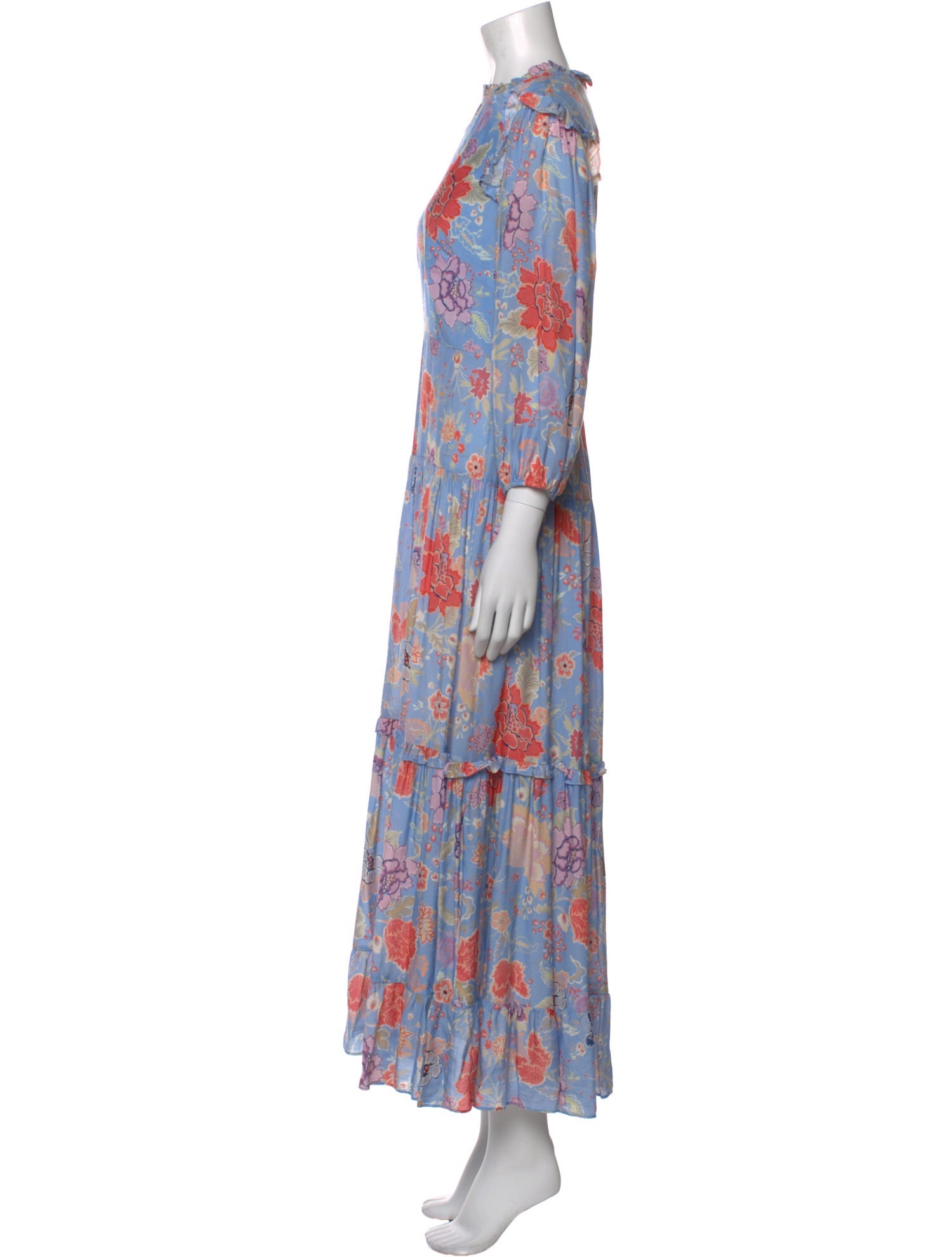 RIXO Floral Print Long Dress