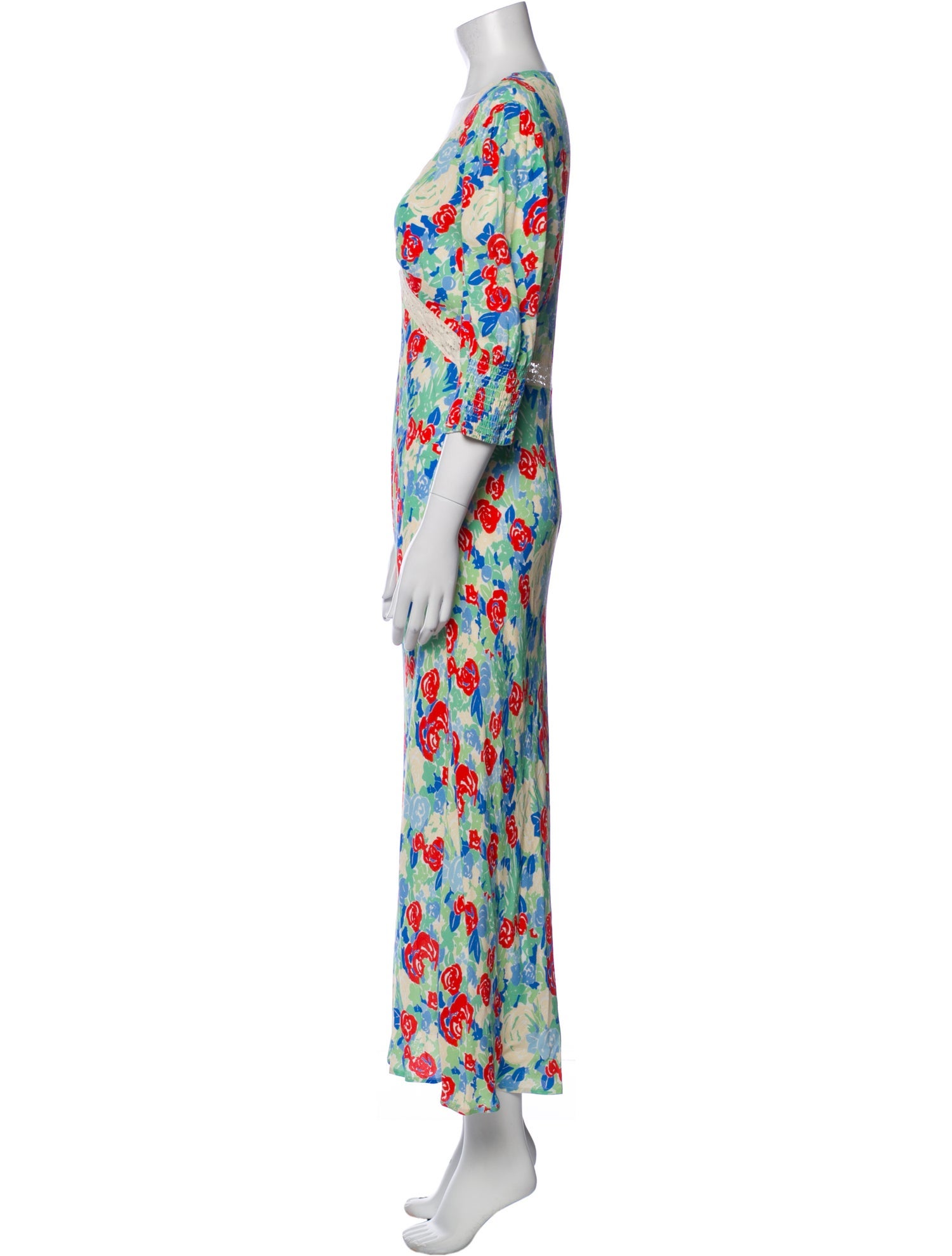 RIXO Floral Print Long Dress