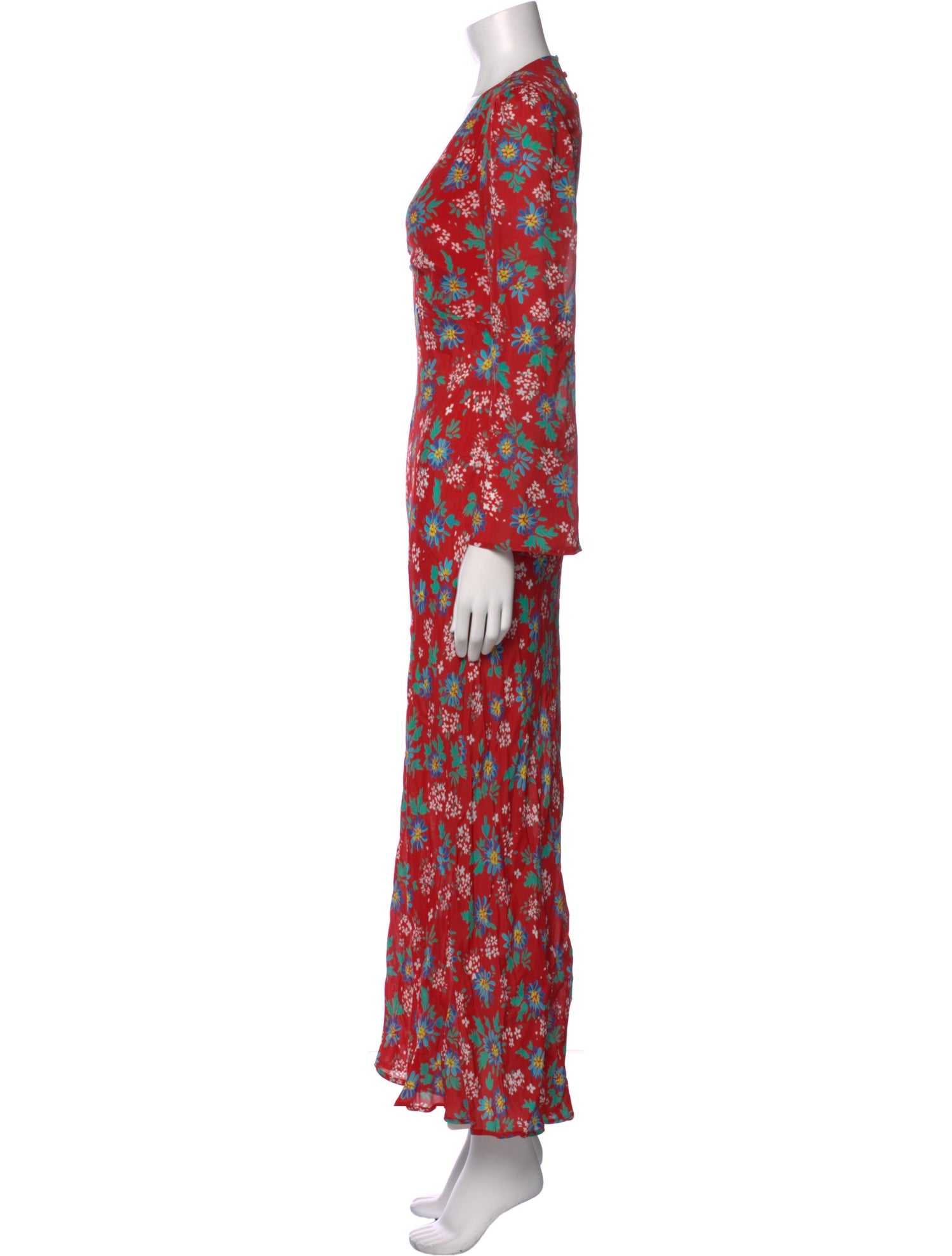 RIXO Floral Print Long Dress