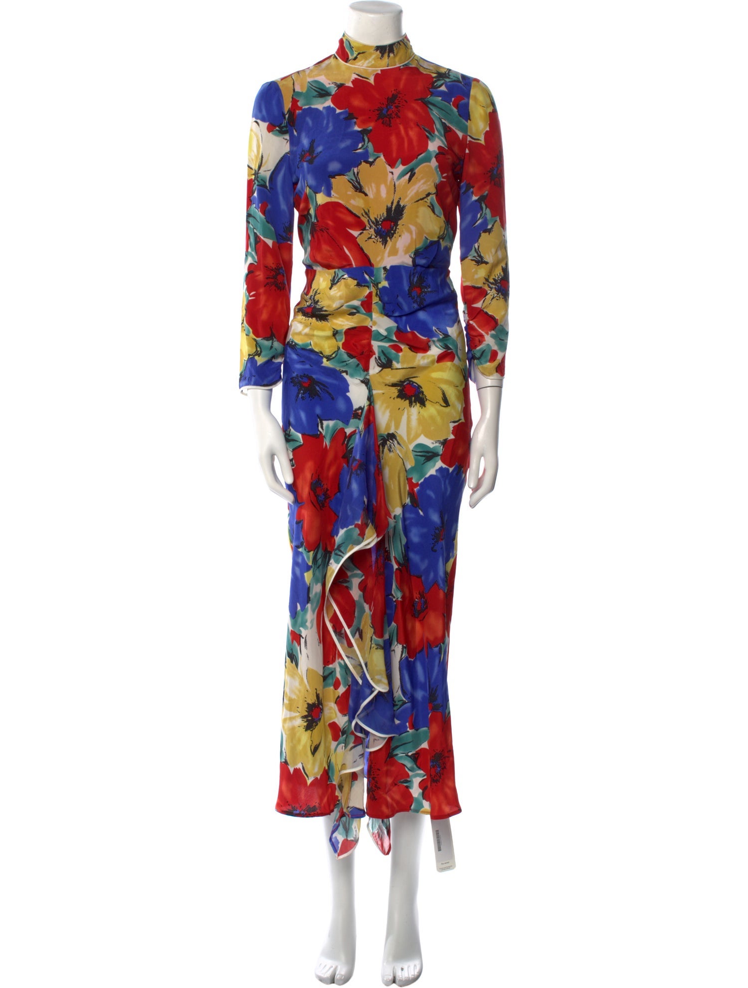 RIXO Silk Long Dress