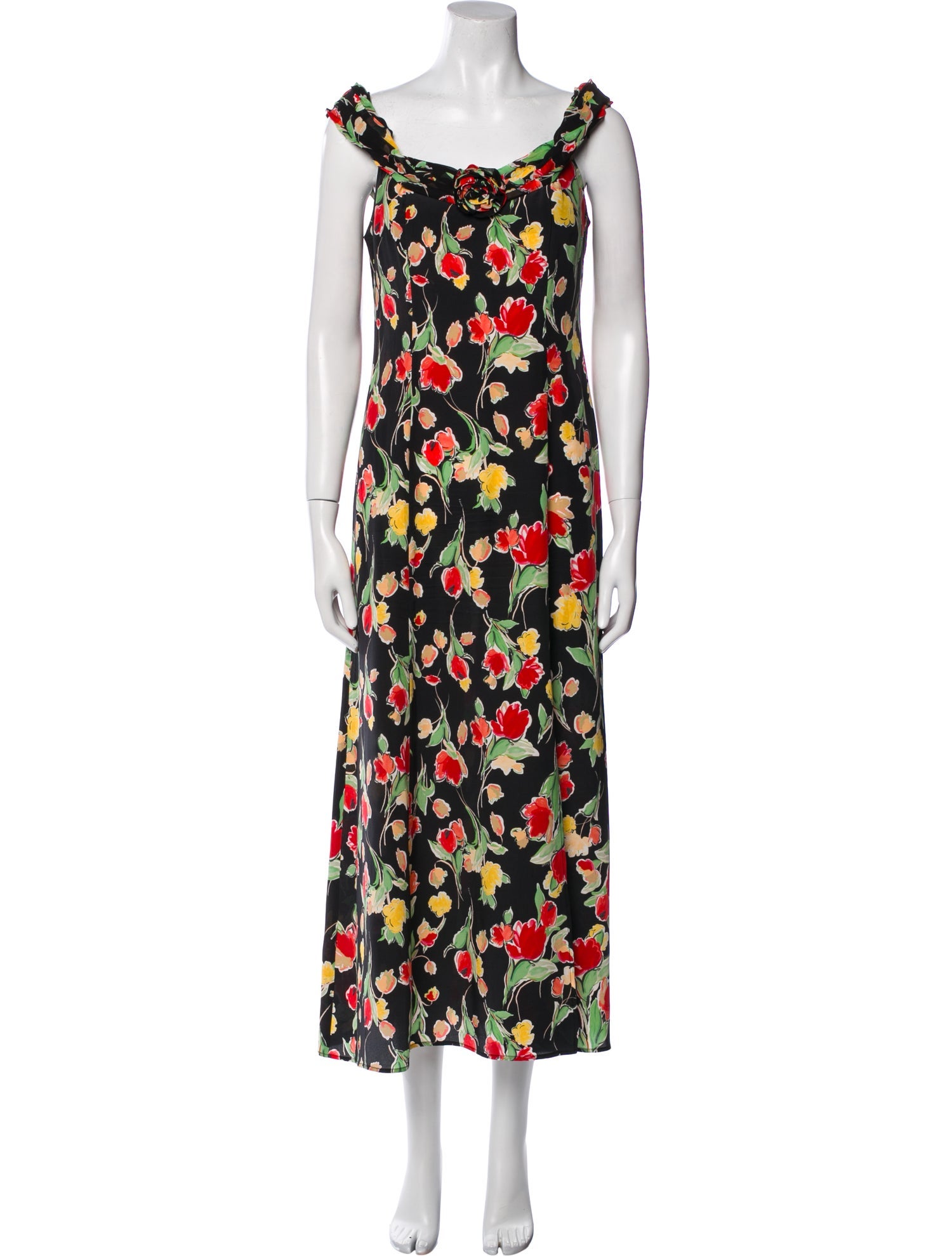 RIXO Silk Long Dress