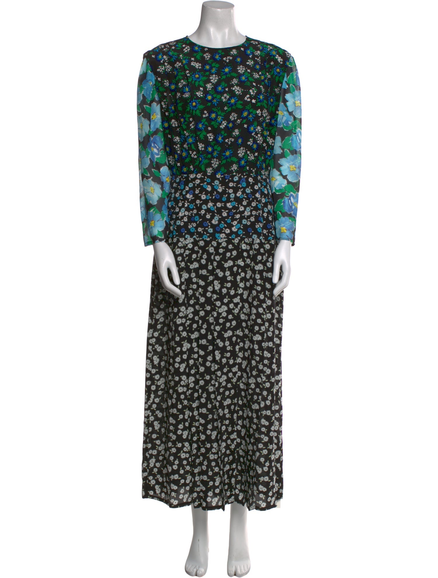 RIXO Silk Long Dress
