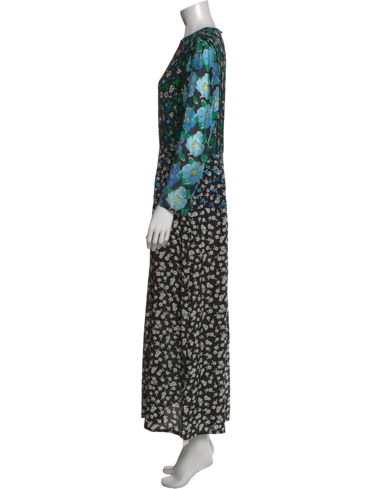 RIXO Silk Long Dress
