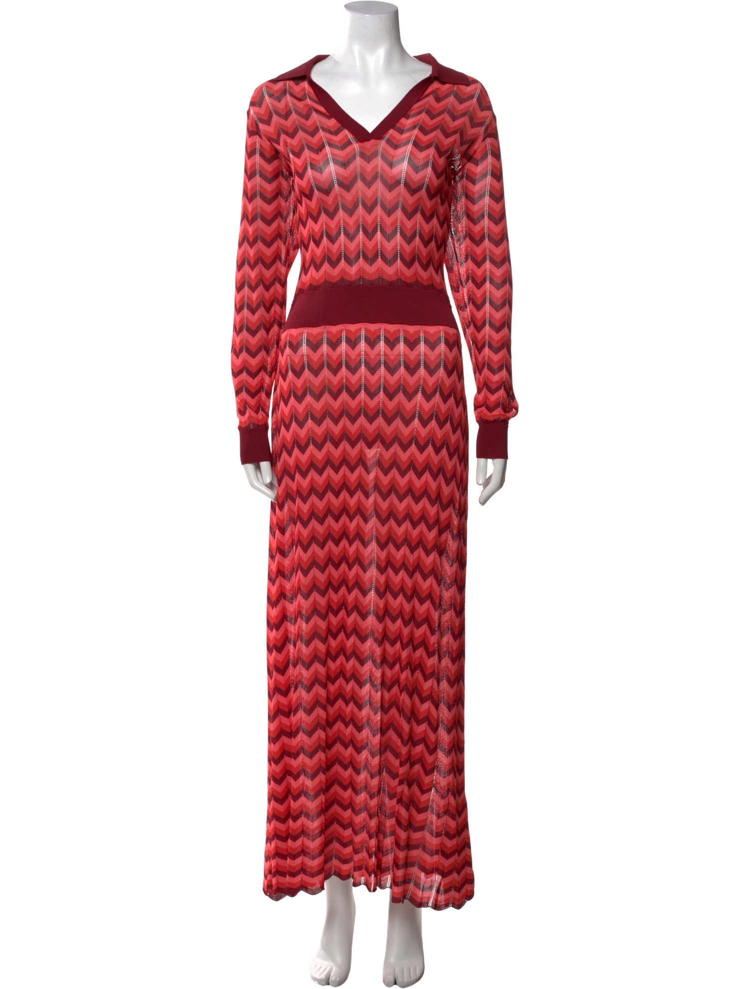 RIXO Striped Long Dress