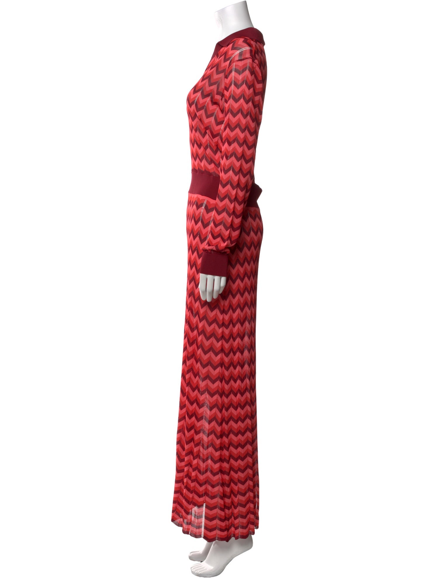 RIXO Striped Long Dress