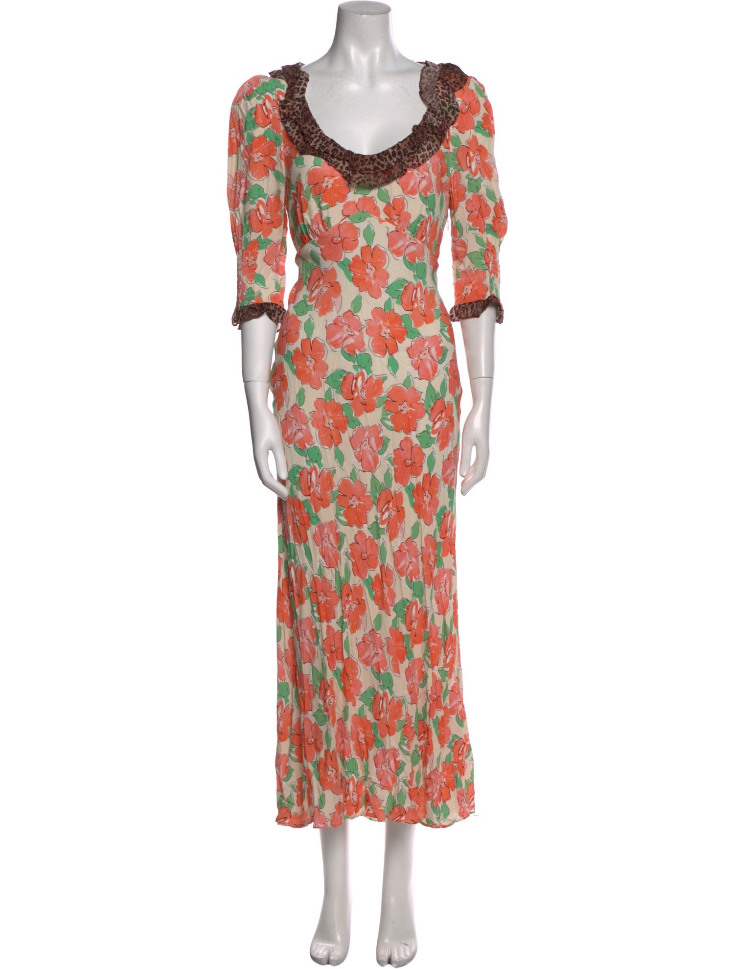 RIXO Floral Print Long Dress