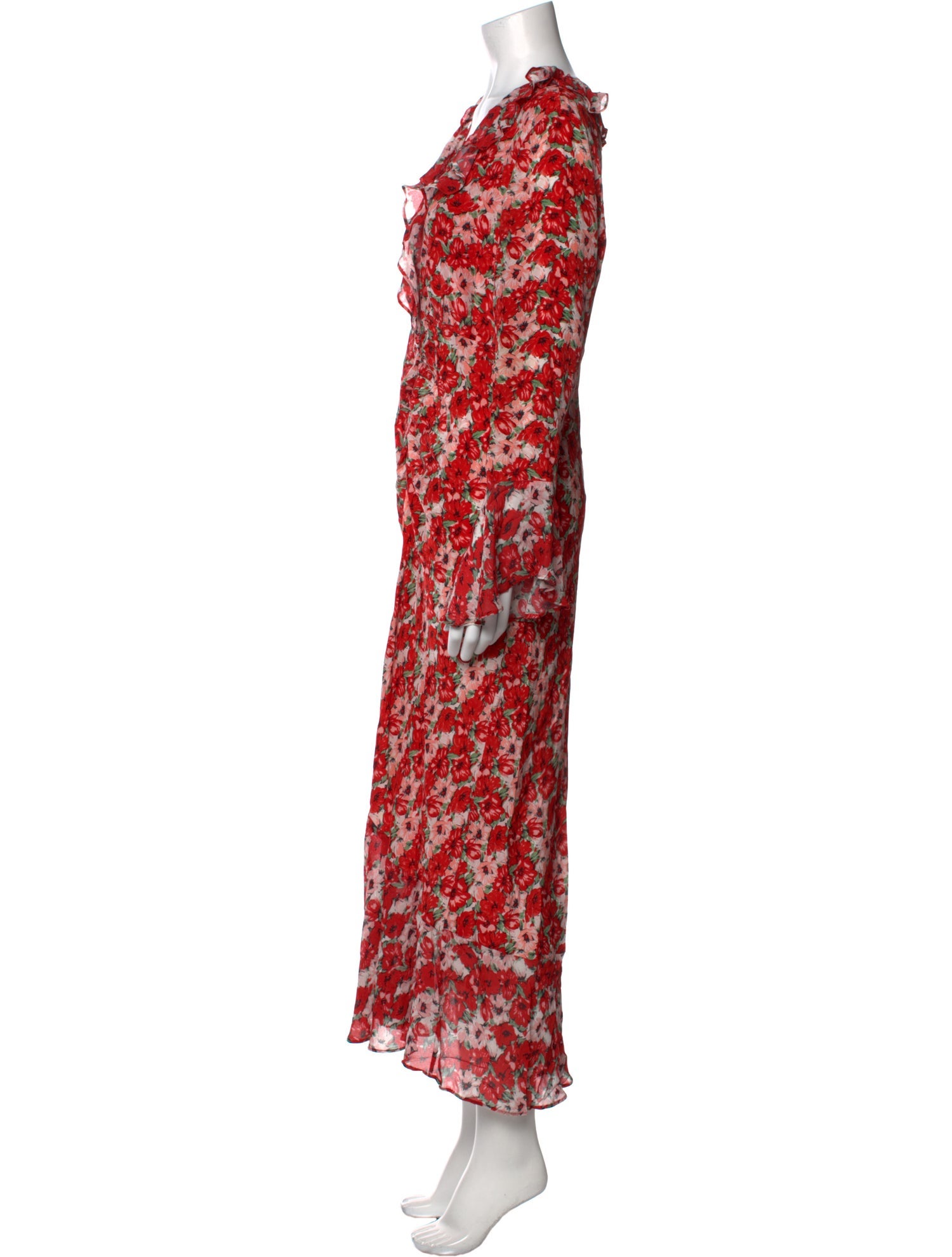 RIXO Silk Long Dress