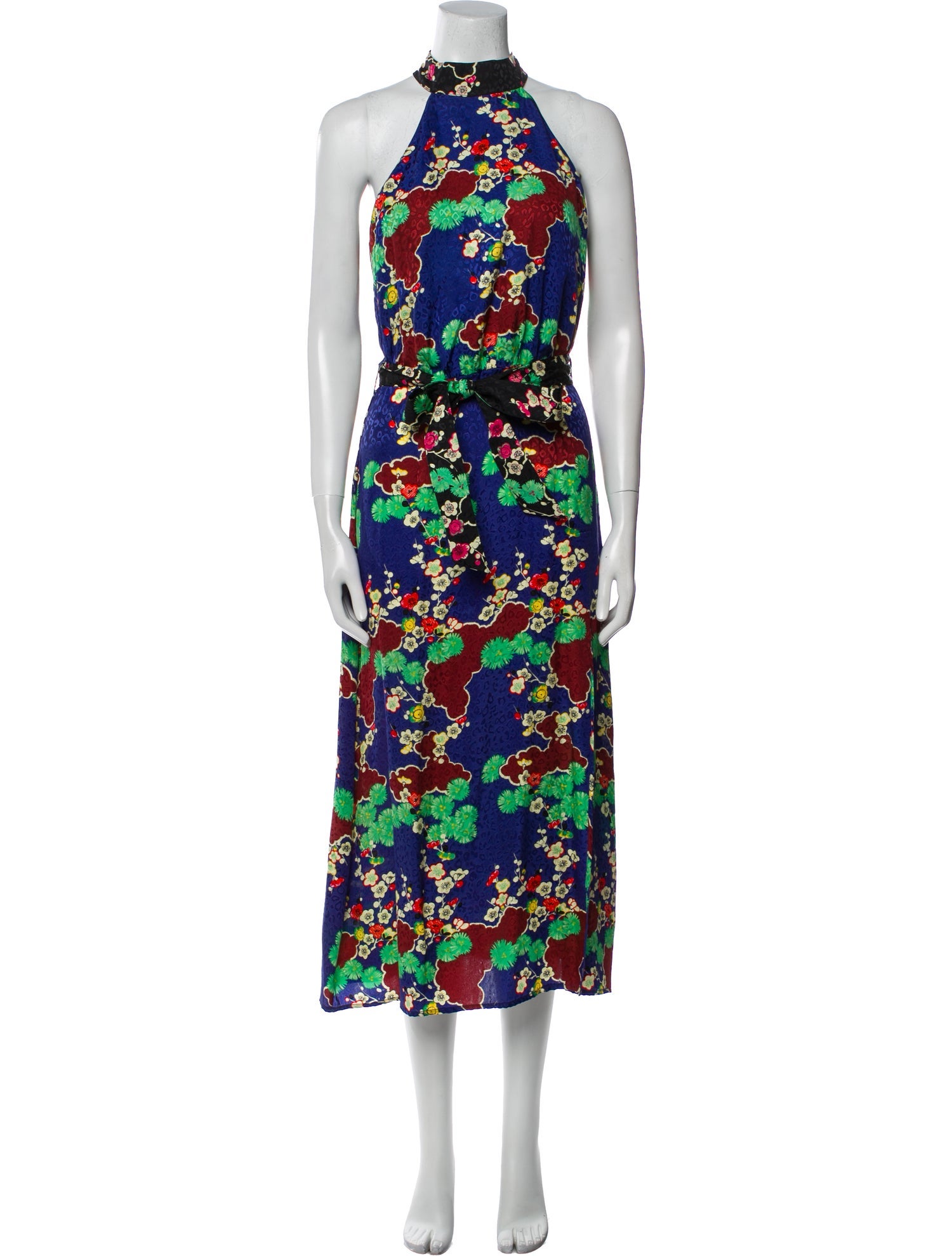 RIXO Silk Long Dress