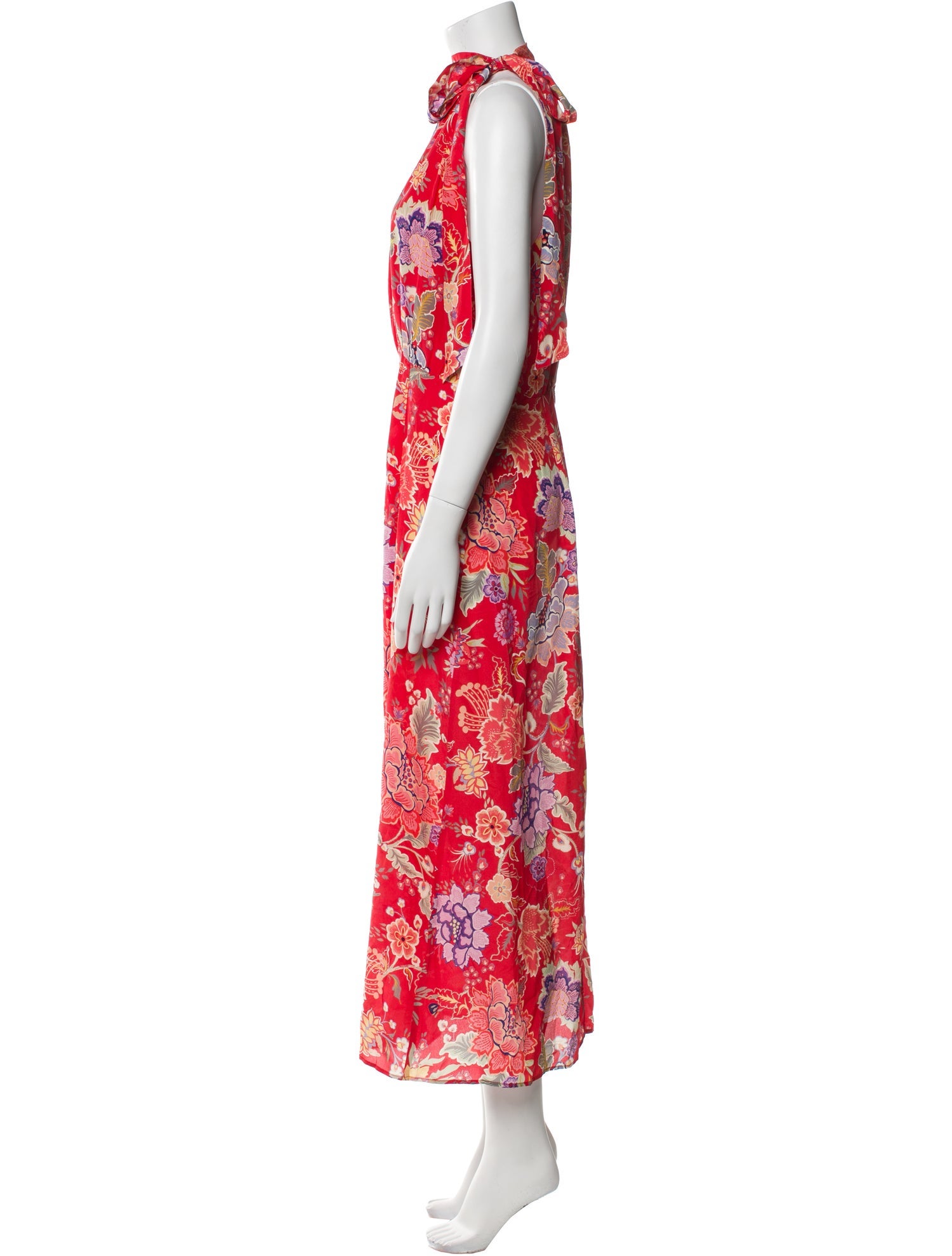 RIXO Floral Print Long Dress