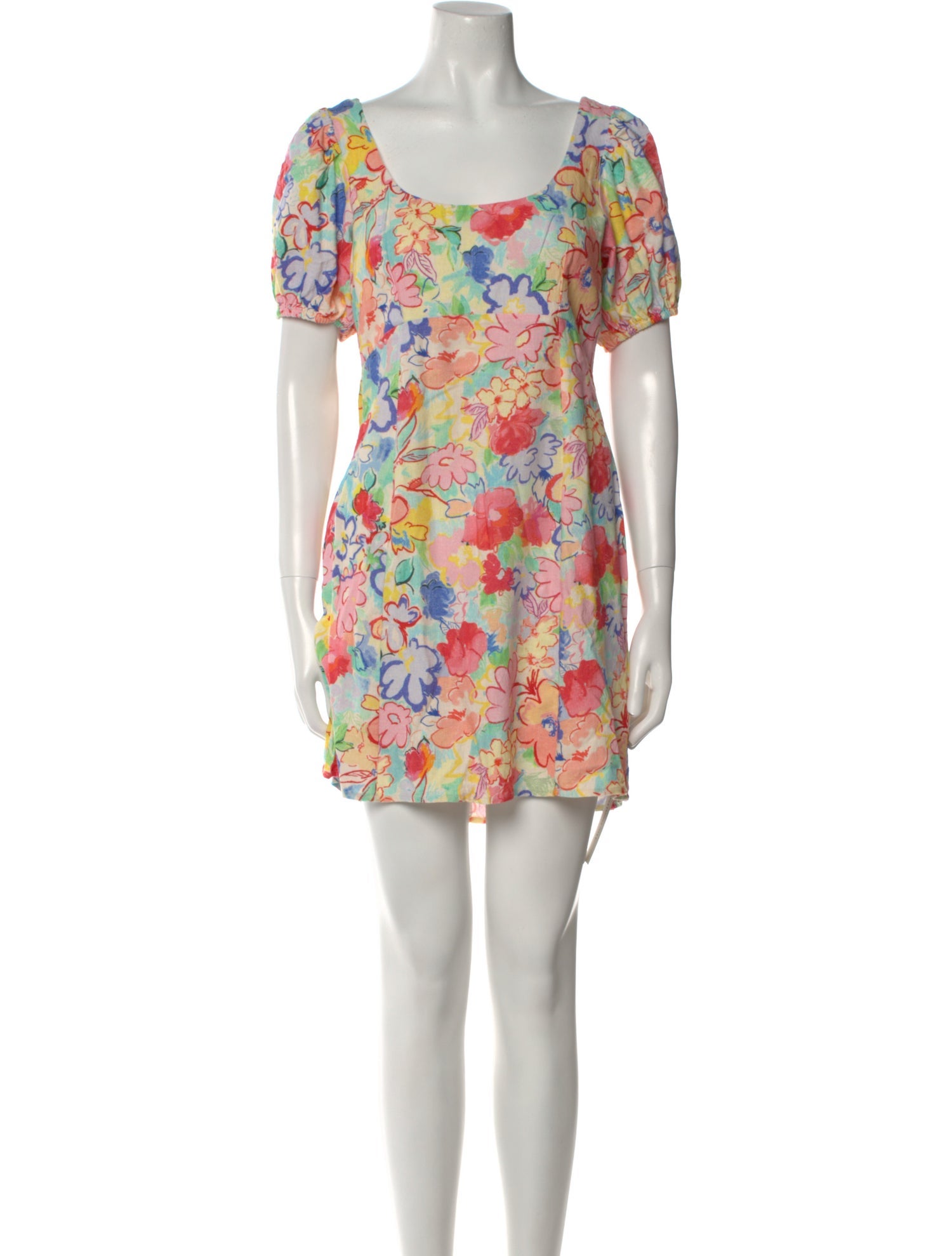 RIXO Floral Print Mini Dress