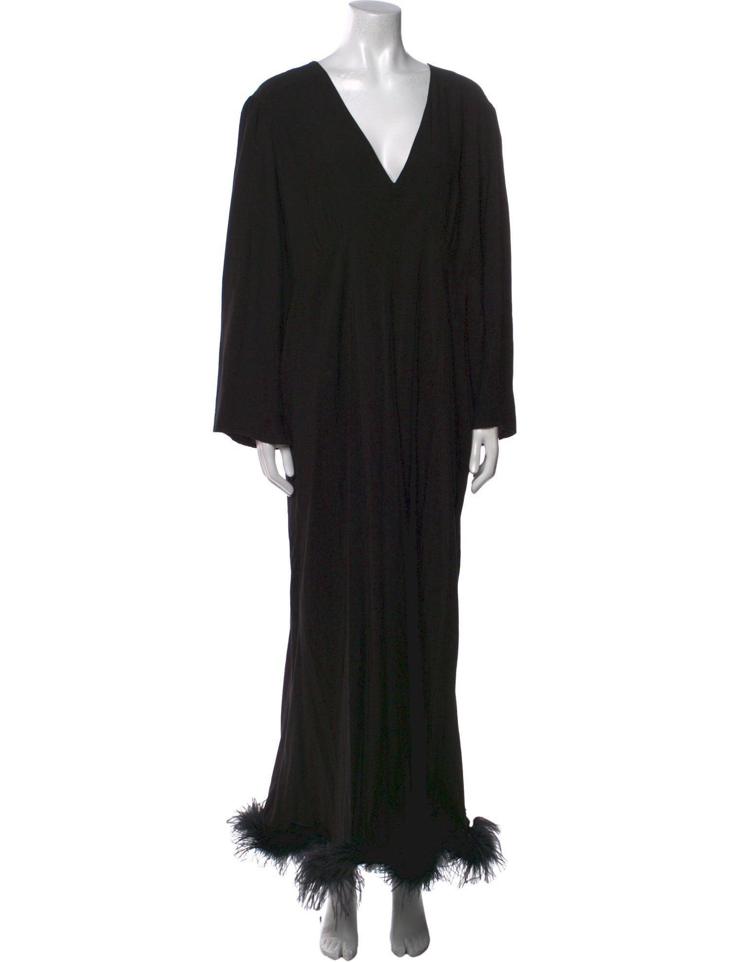 RIXO V-Neck Long Dress