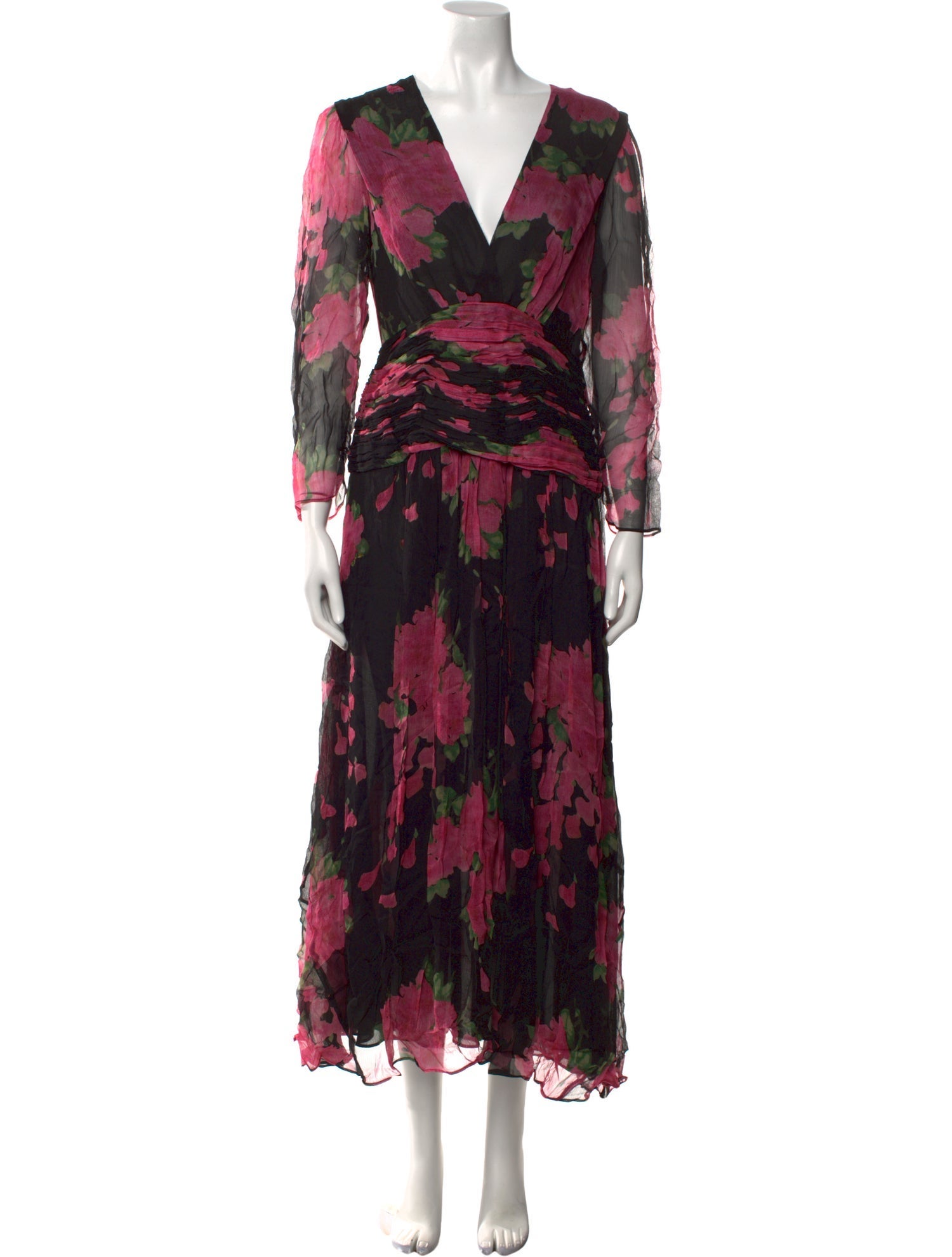 RIXO Printed Long Dress