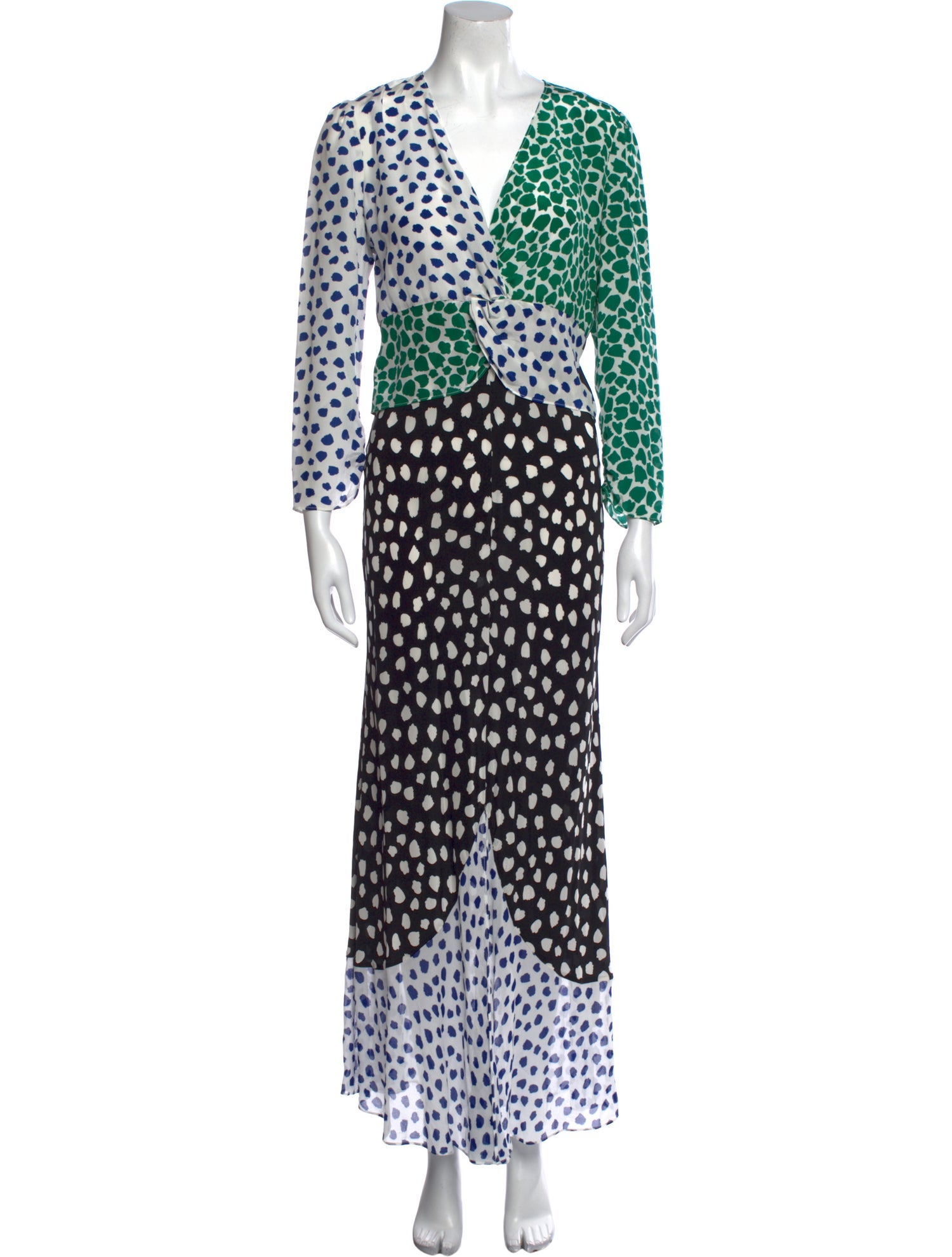 RIXO Silk Long Dress