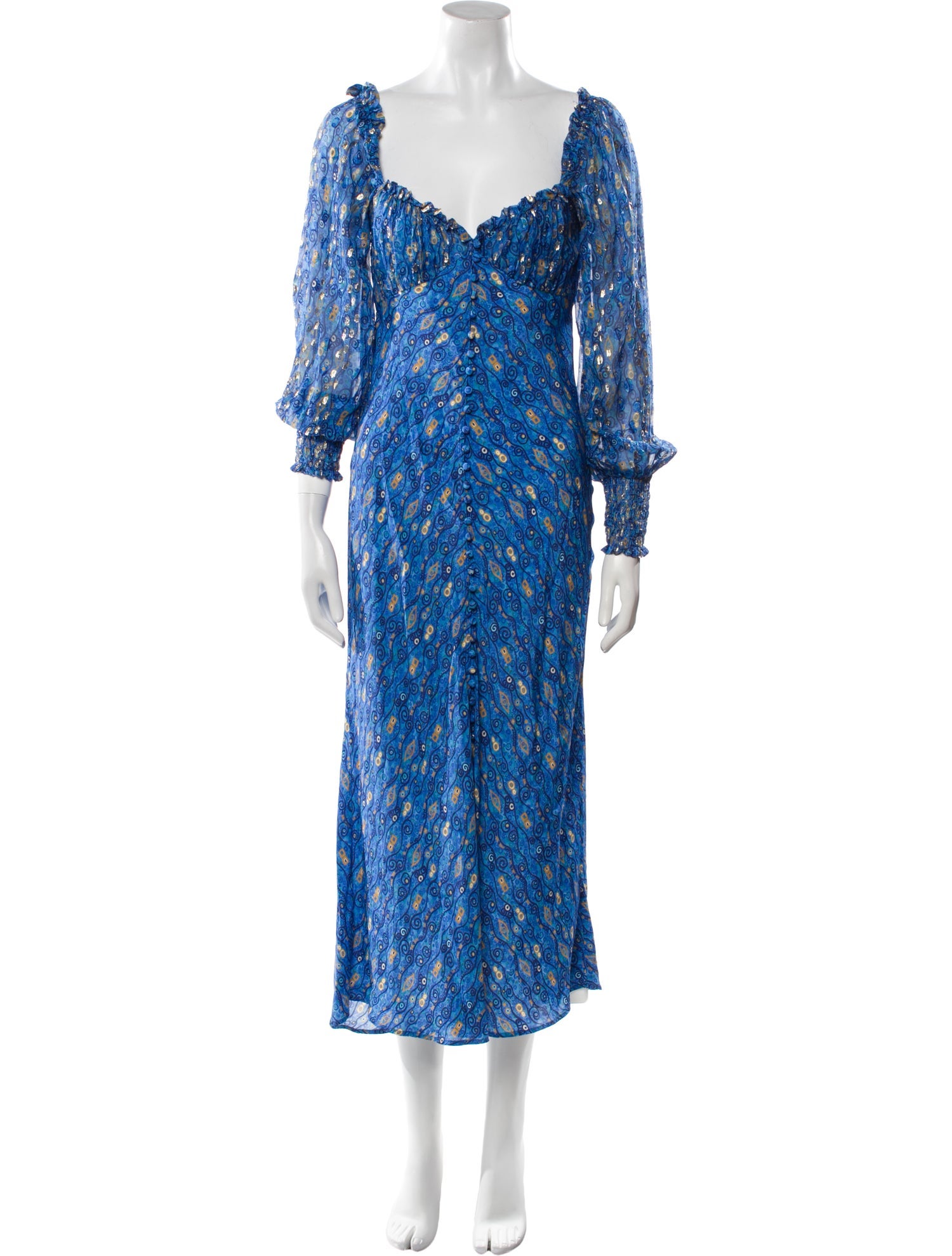 RIXO Printed Midi Length Dress