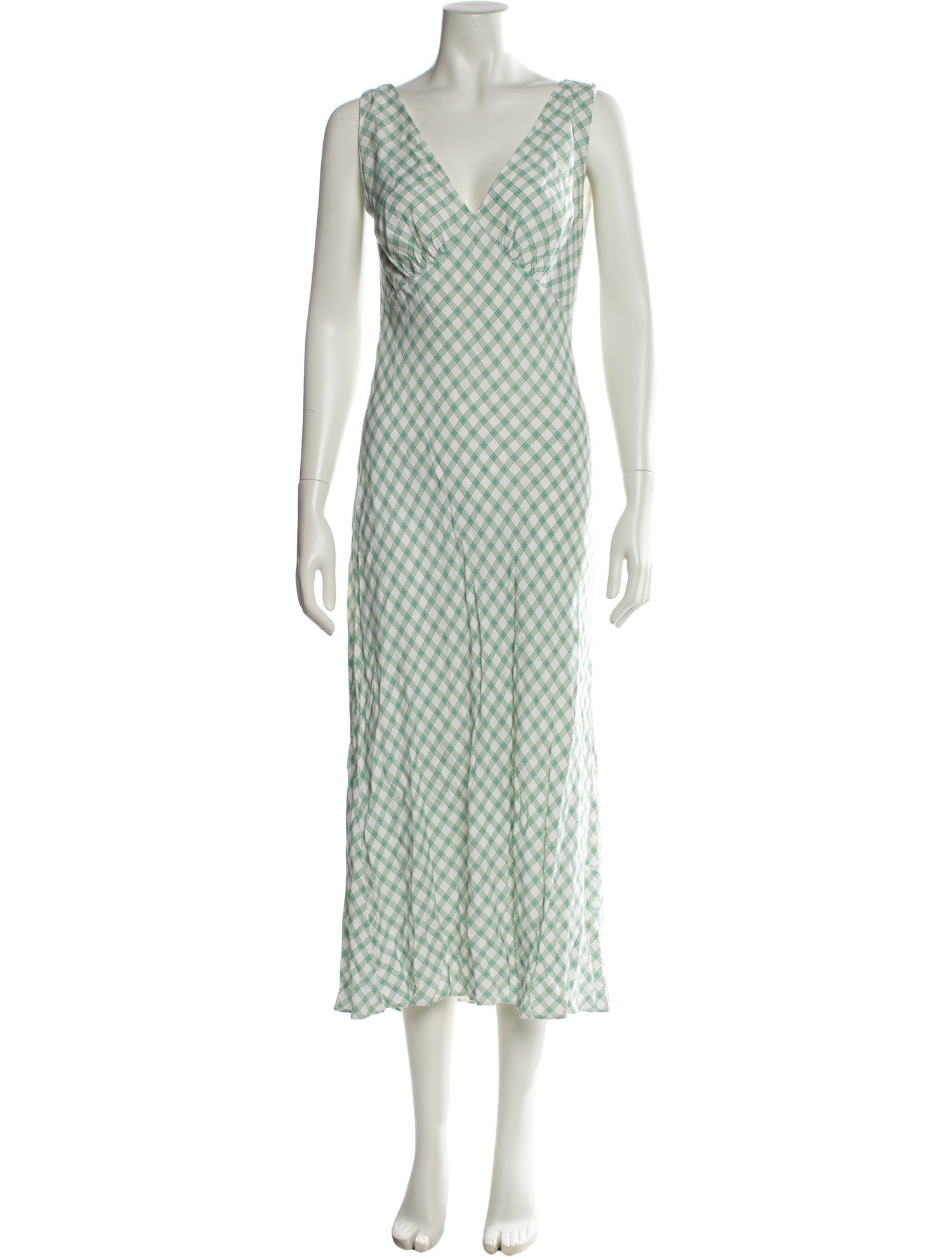 RIXO Plaid Print Long Dress