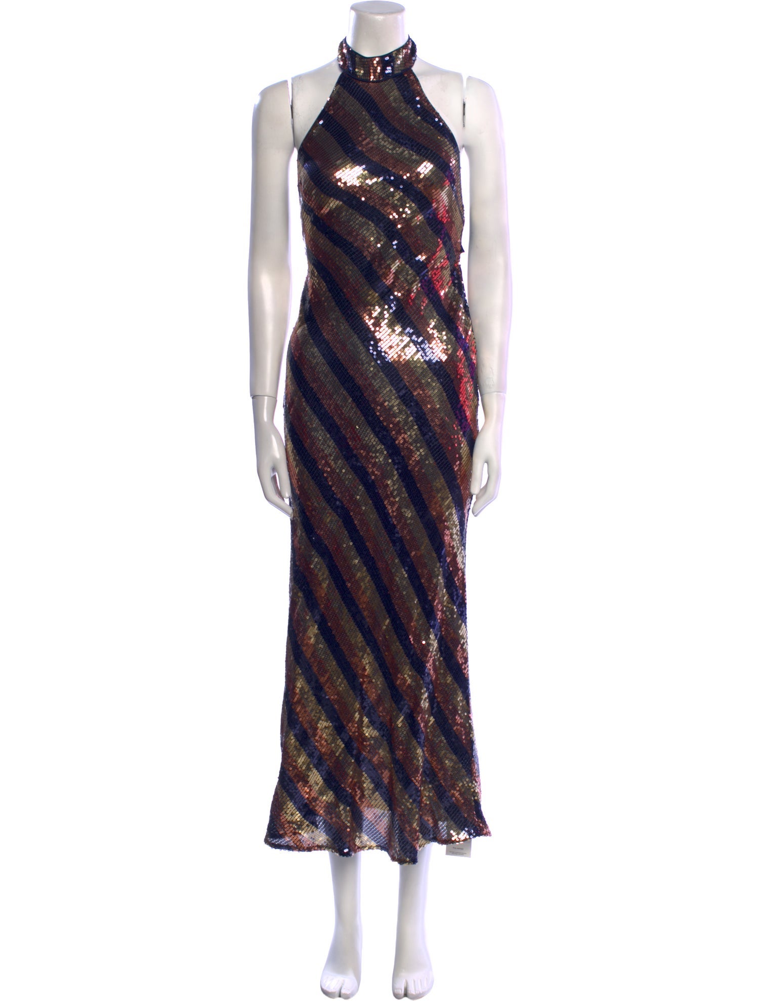 RIXO Printed Long Dress