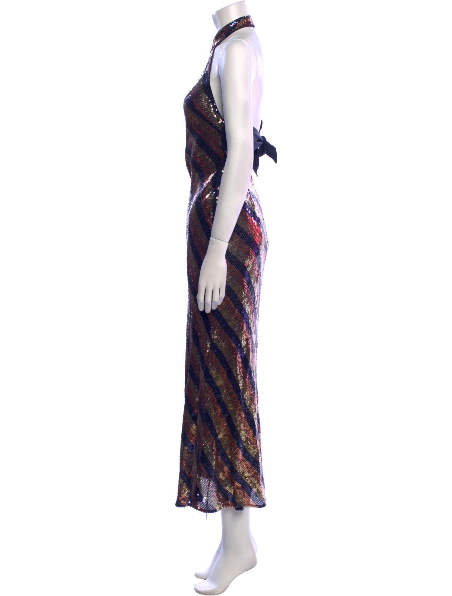 RIXO Printed Long Dress