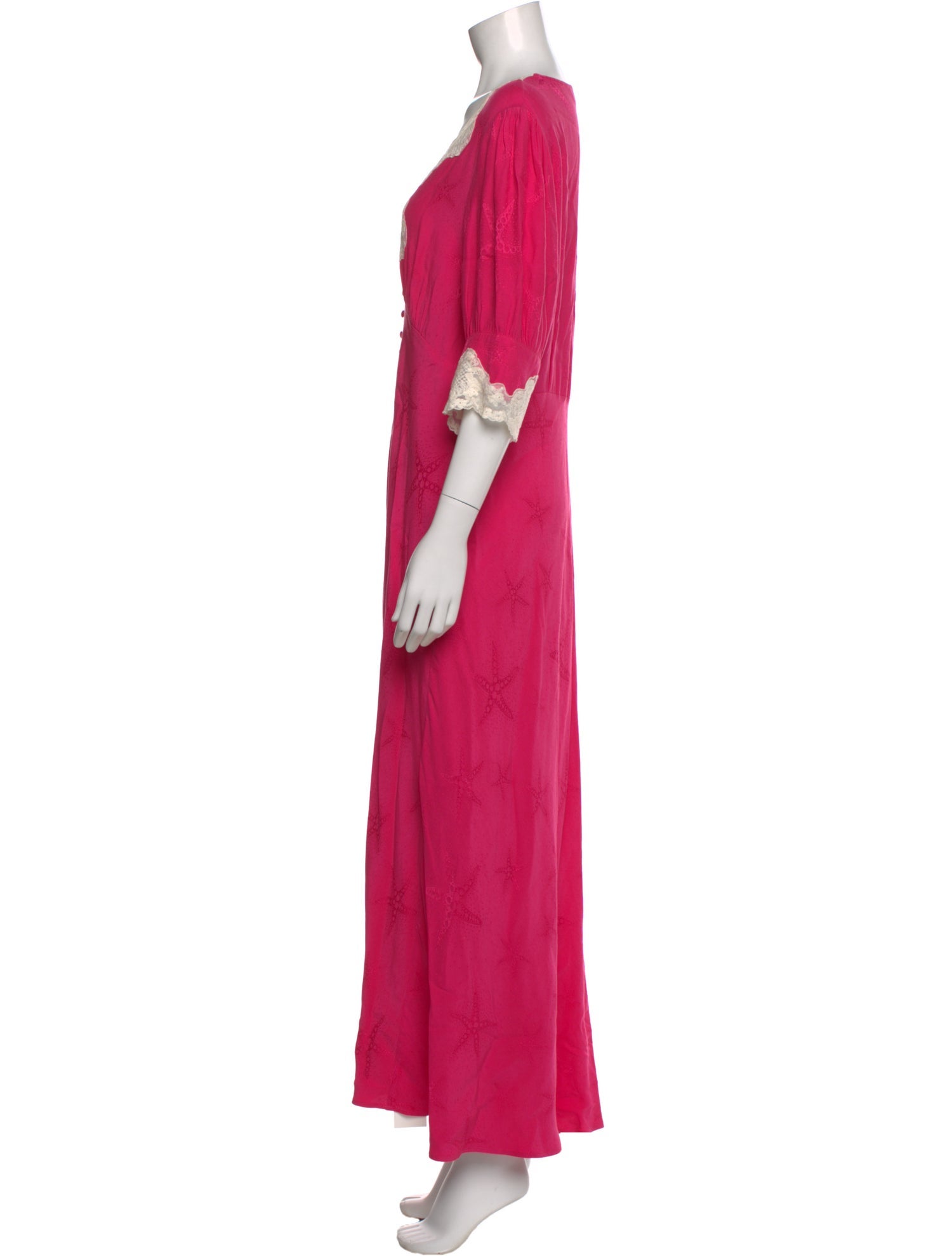 RIXO V-Neck Long Dress