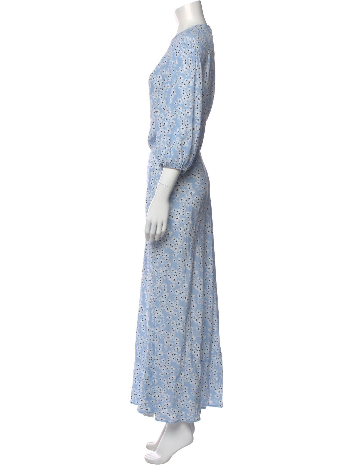 RIXO Floral Print Long Dress