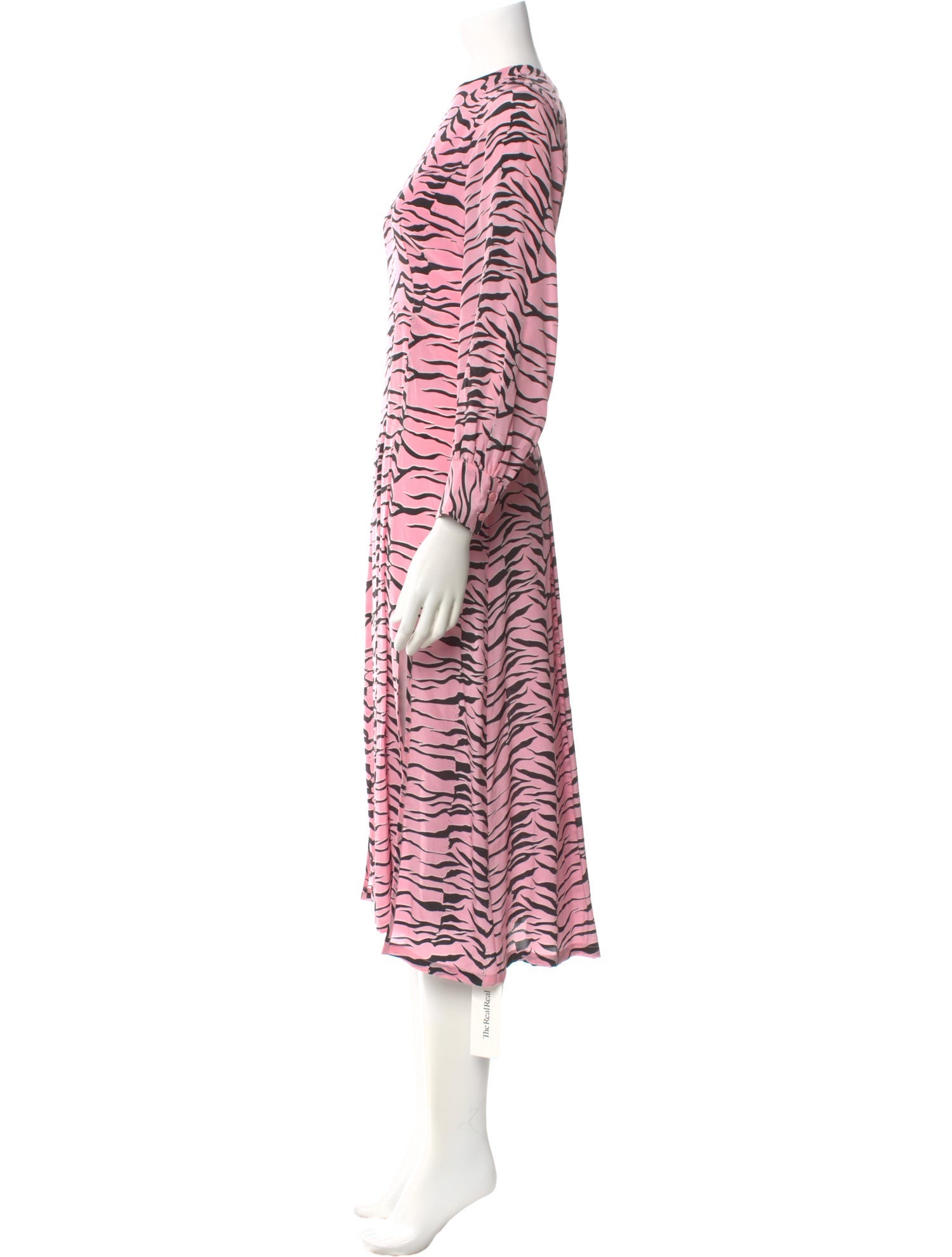 RIXO Silk Midi Length Dress