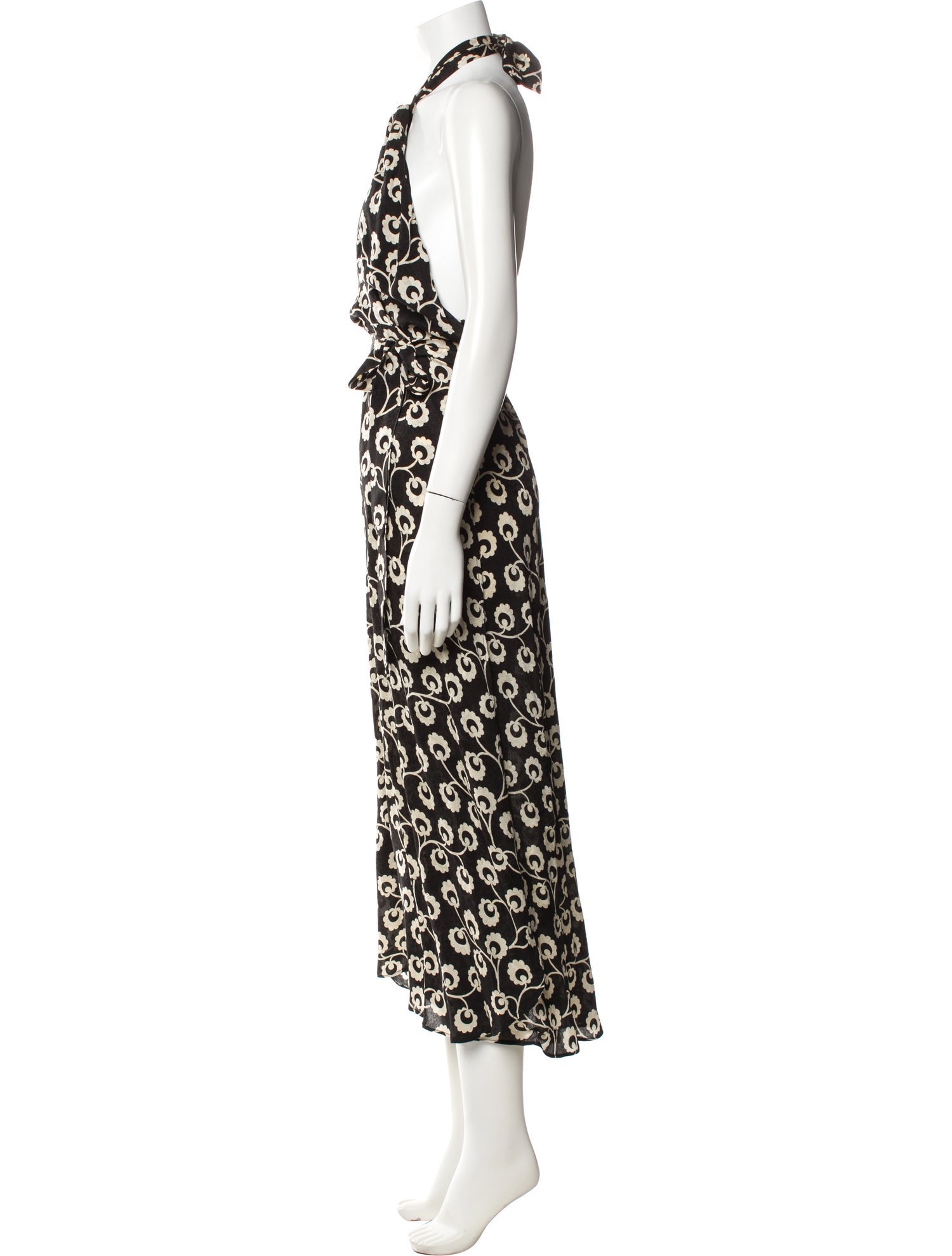 RIXO Silk Midi Length Dress