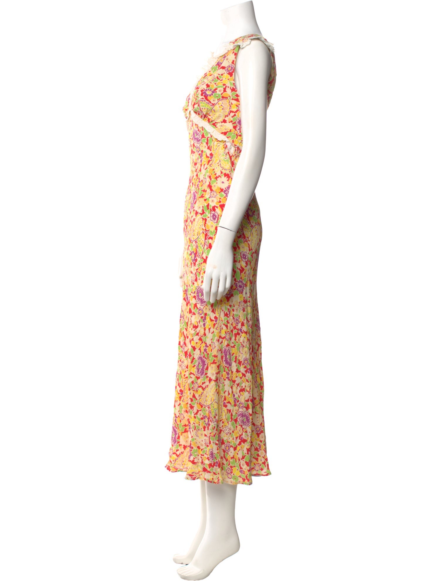 RIXO Floral Print Long Dress