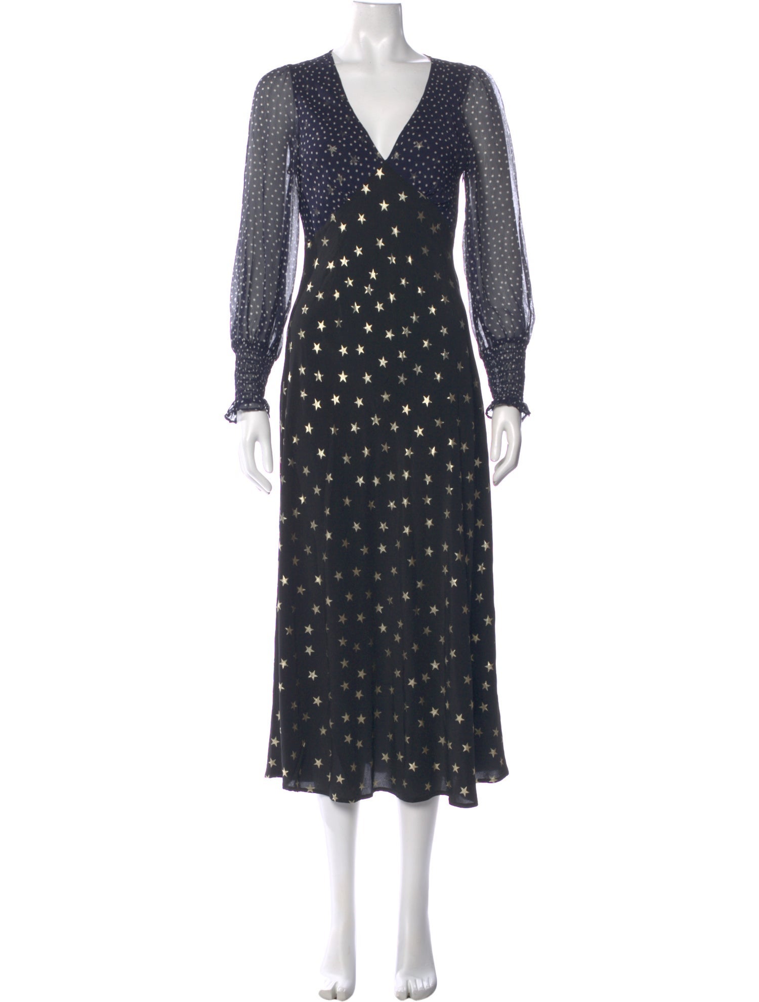 RIXO Silk Long Dress