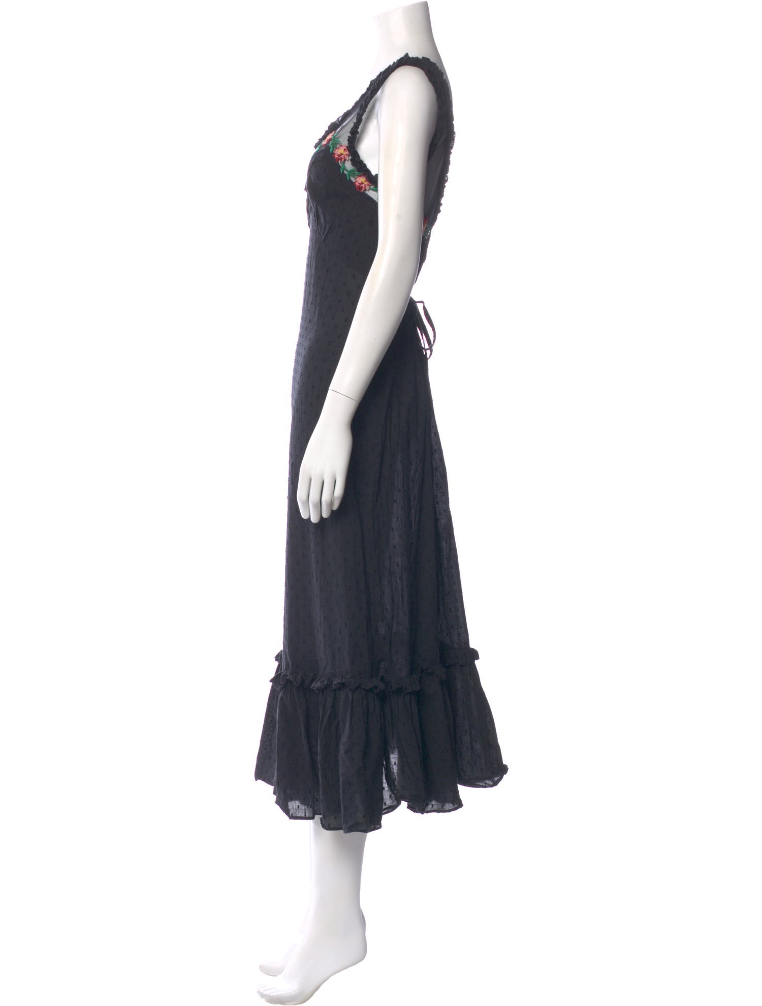 RIXO Scoop Neck Long Dress