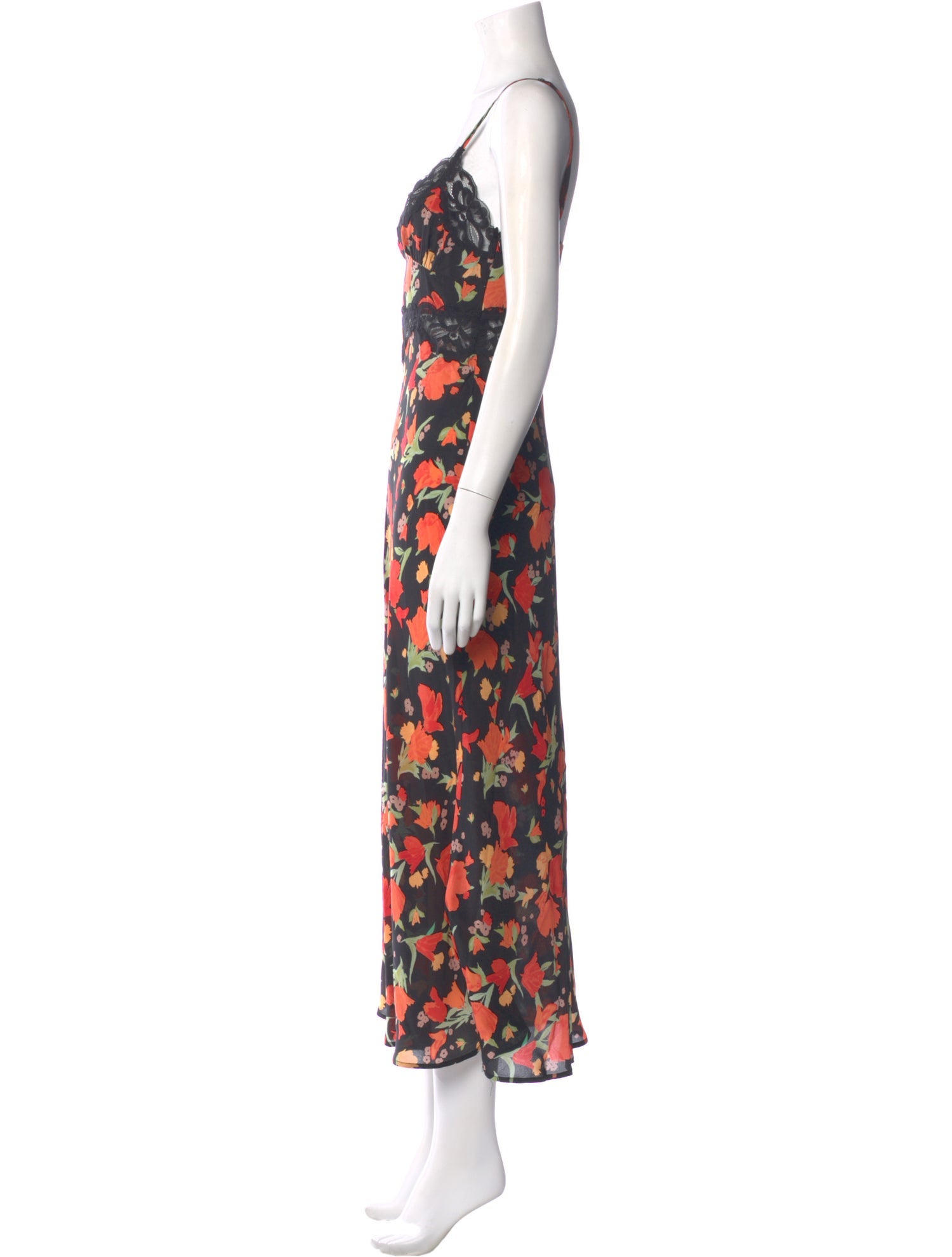 RIXO Silk Long Dress