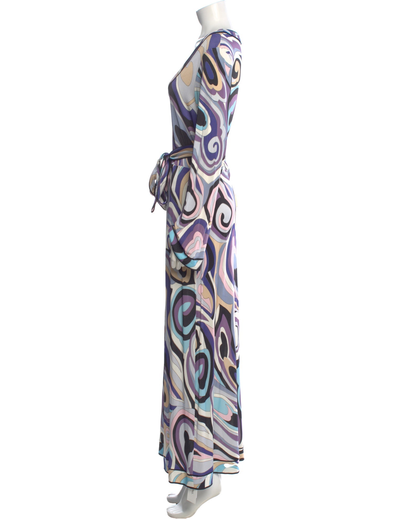 RIXO Printed Long Dress