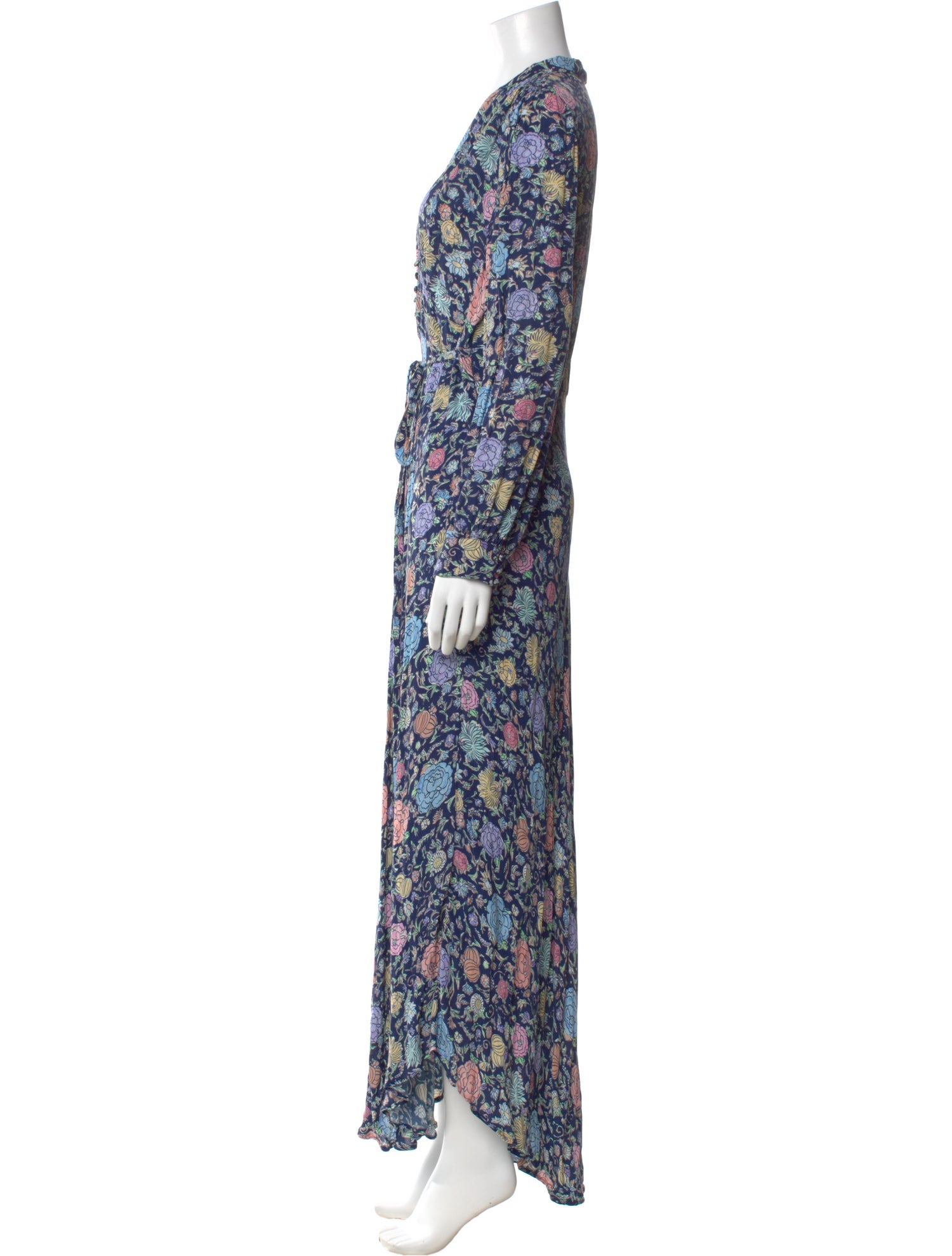 RIXO Floral Print Long Dress